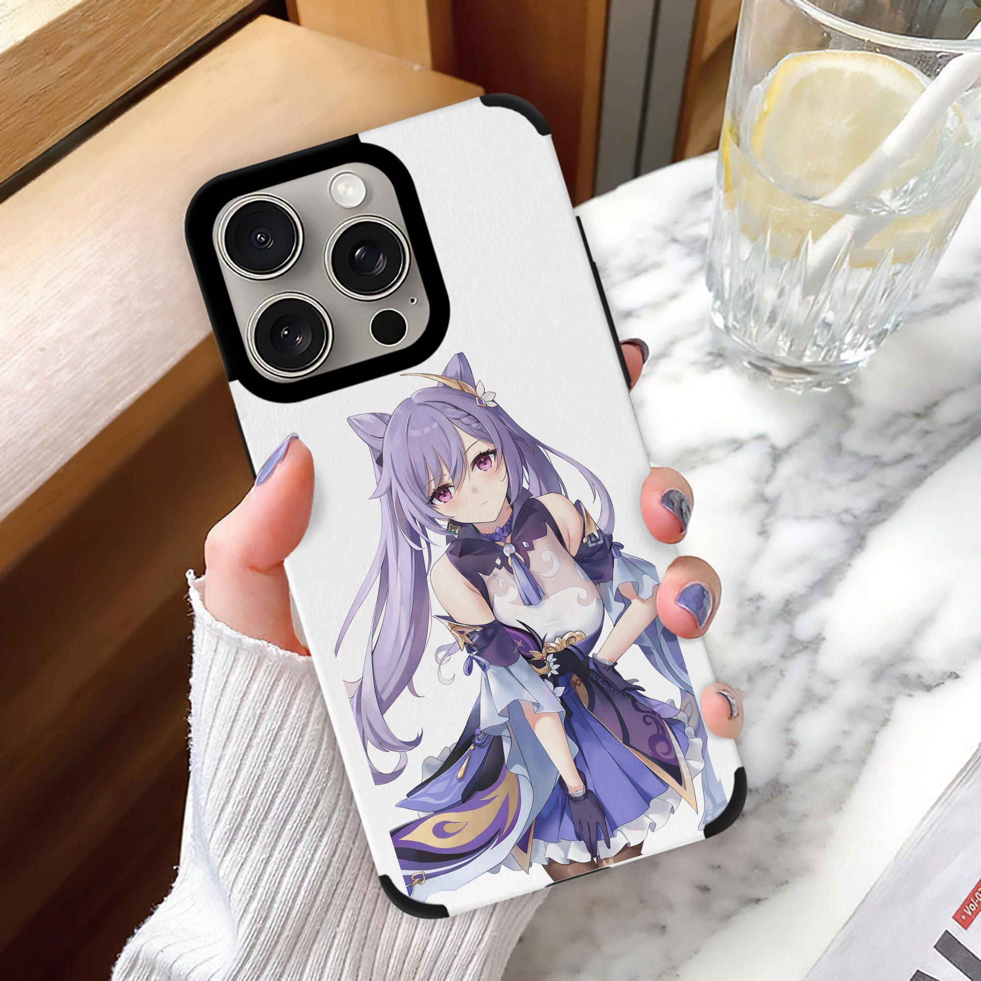 げんし神 刻晴 こくせい genshin Kokusei 【iPhone15ProMax対応】 PUレザー スマホケース 耐衝撃＆黄変防止