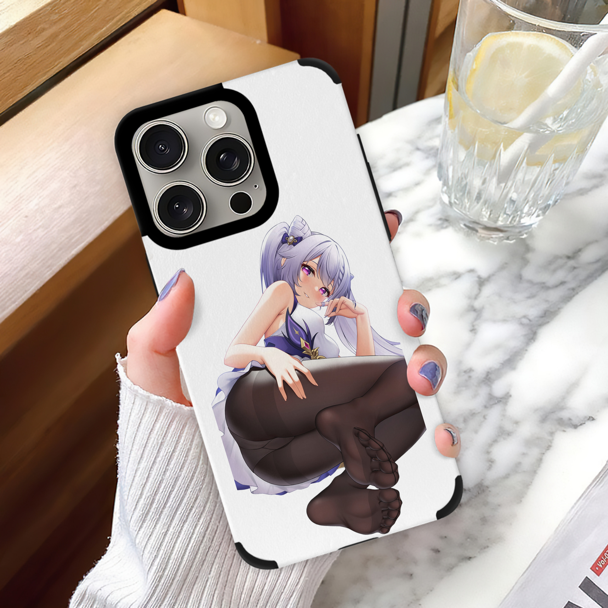 げんし神 刻晴 こくせい genshin Kokusei 【iPhone15ProMax対応】 PUレザー スマホケース 耐衝撃＆黄変防止