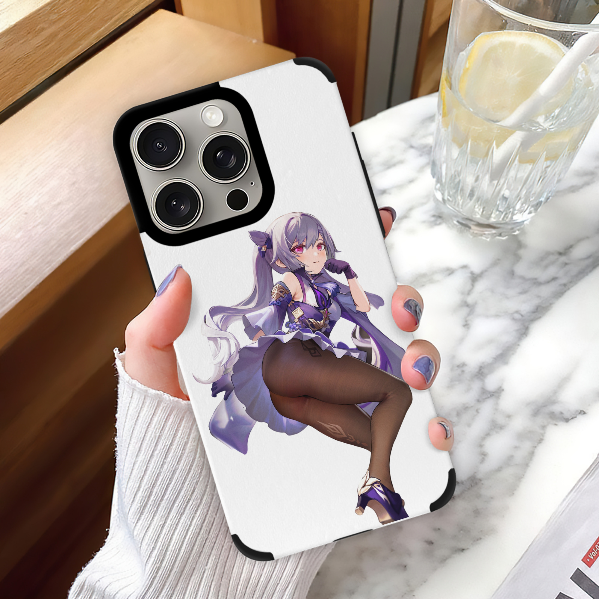 げんし神 刻晴 こくせい genshin Kokusei 【iPhone15ProMax対応】 PUレザー スマホケース 耐衝撃＆黄変防止