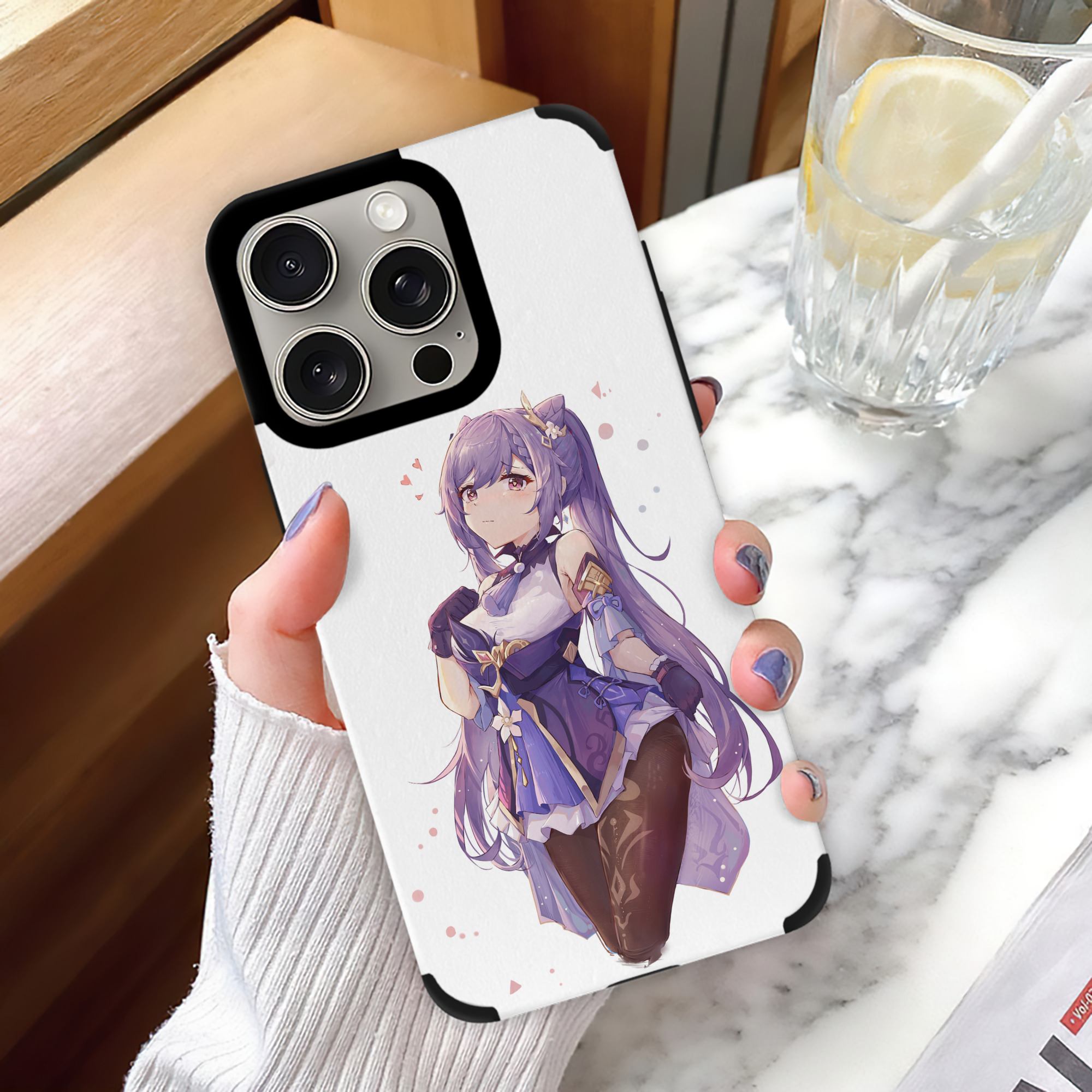 げんし神 刻晴 こくせい genshin Kokusei 【iPhone15ProMax対応】 PUレザー スマホケース 耐衝撃＆黄変防止