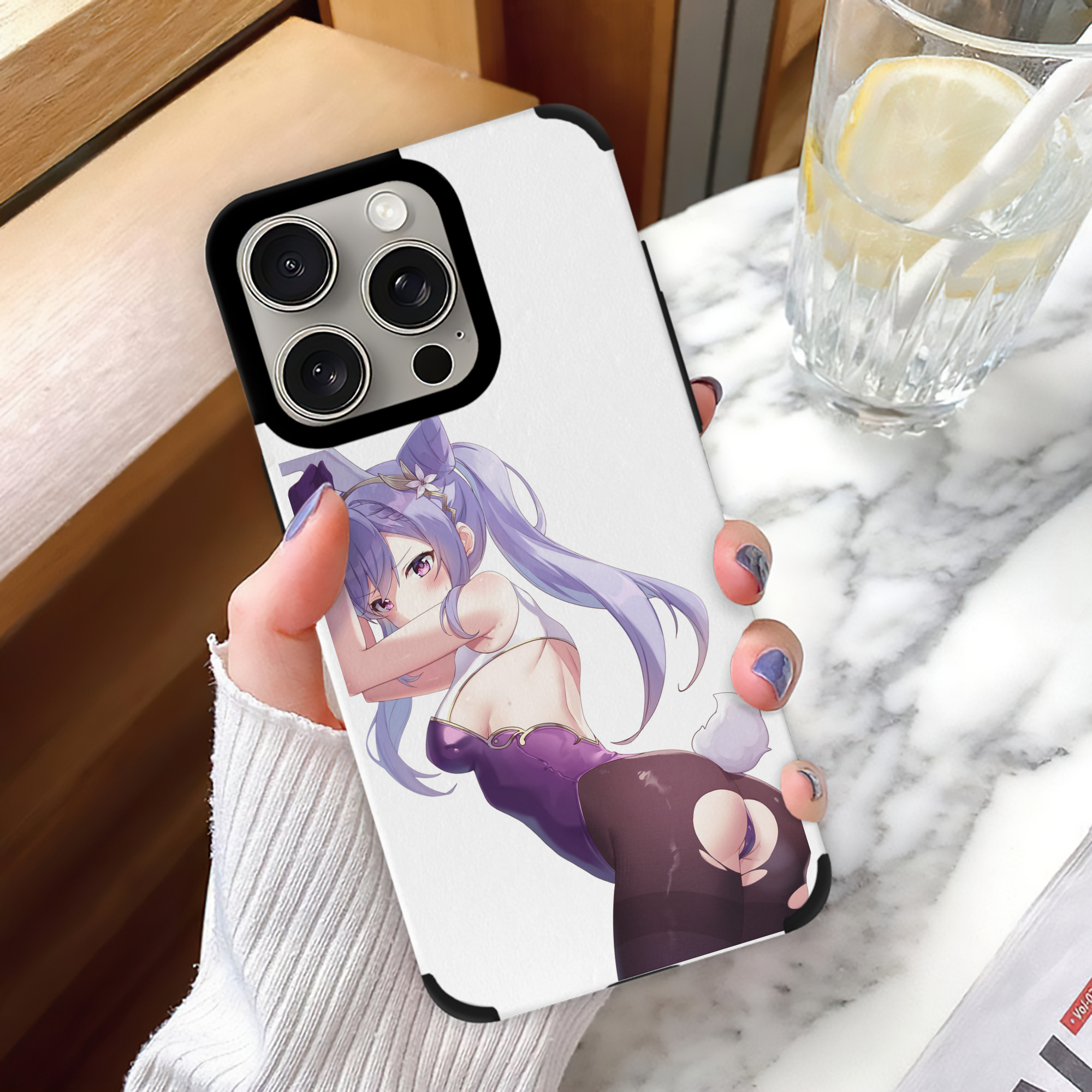 げんし神 刻晴 こくせい genshin Kokusei 【iPhone15ProMax対応】 PUレザー スマホケース 耐衝撃＆黄変防止