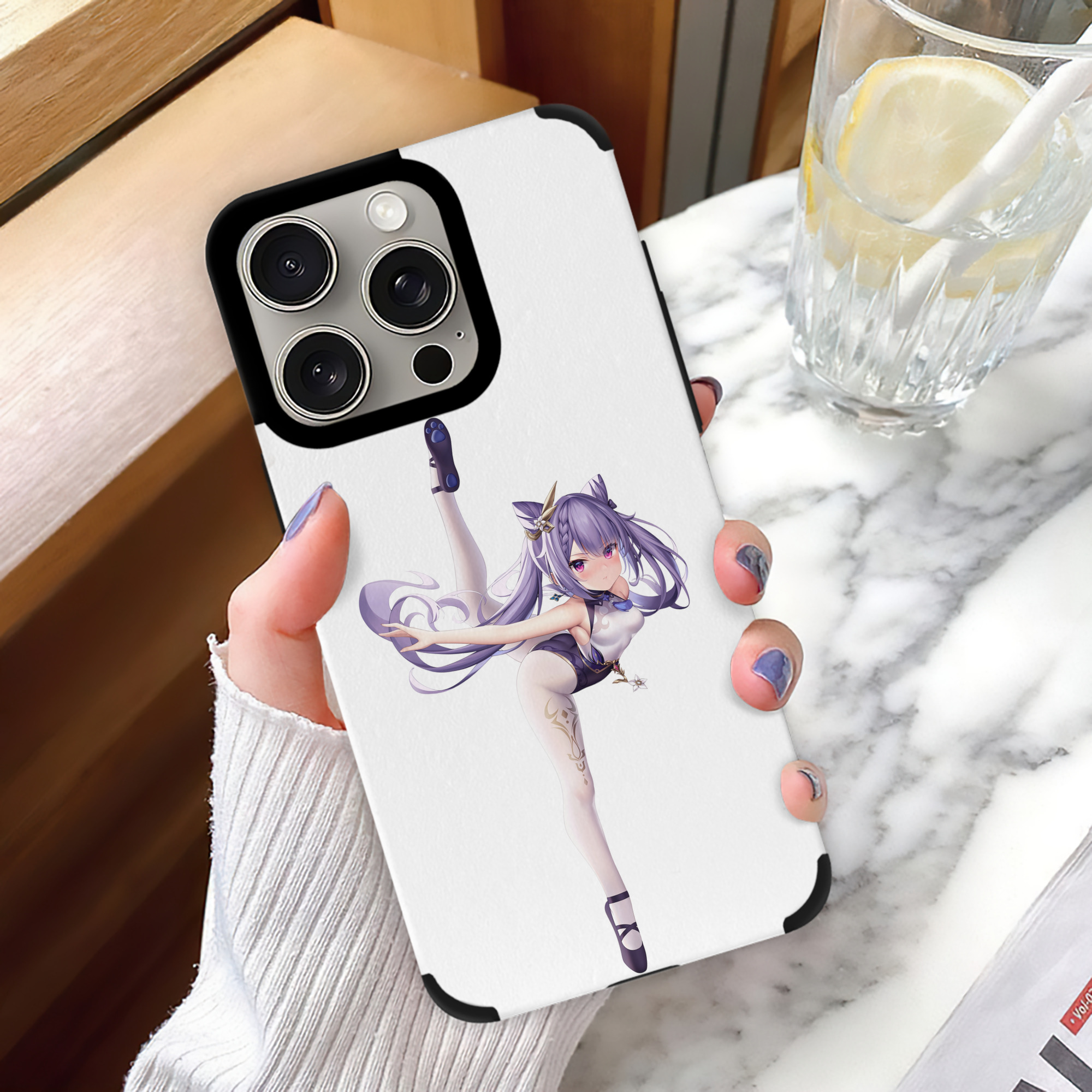 げんし神 刻晴 こくせい genshin Kokusei 【iPhone15ProMax対応】 PUレザー スマホケース 耐衝撃＆黄変防止