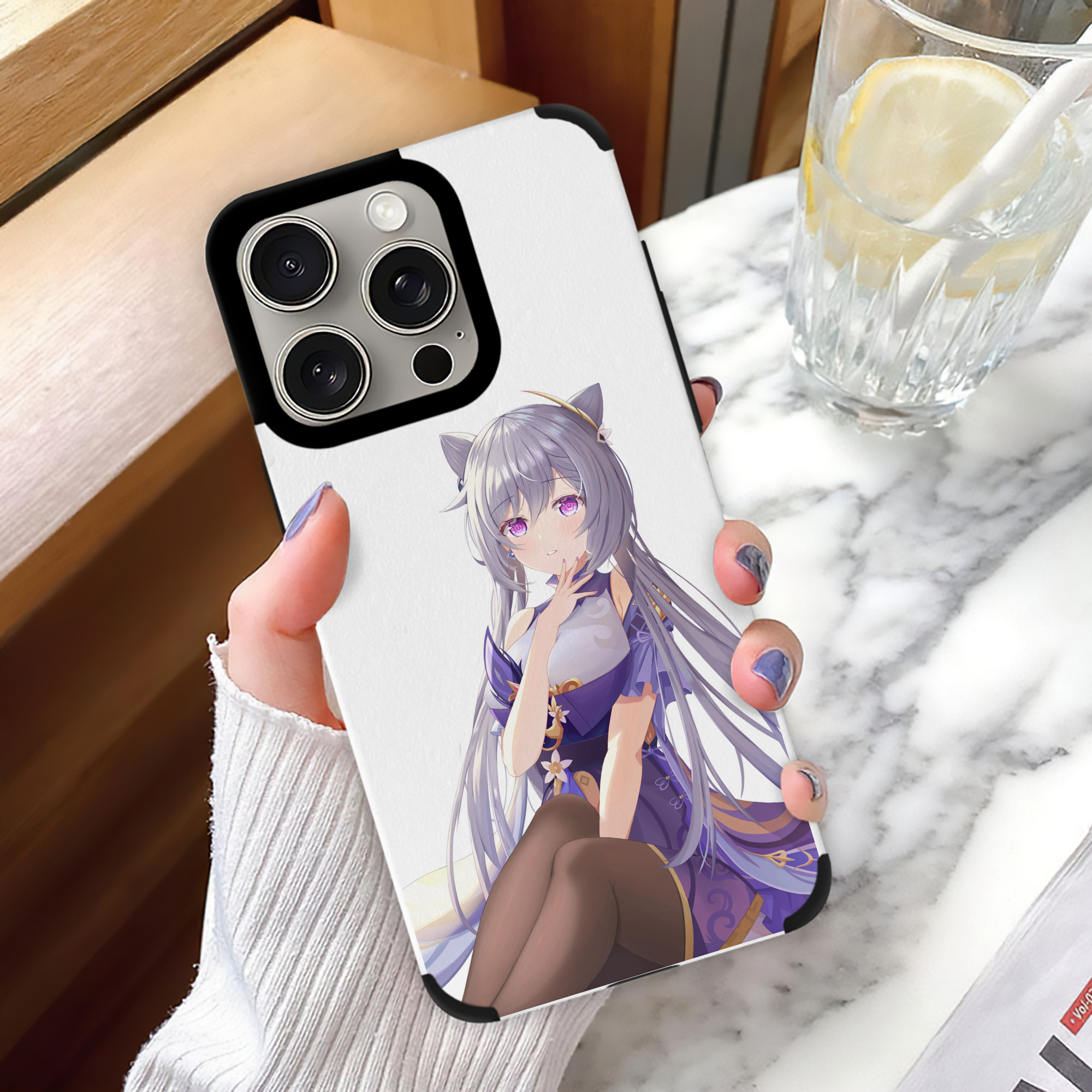 げんし神 刻晴 こくせい genshin Kokusei 【iPhone15ProMax対応】 PUレザー スマホケース 耐衝撃＆黄変防止