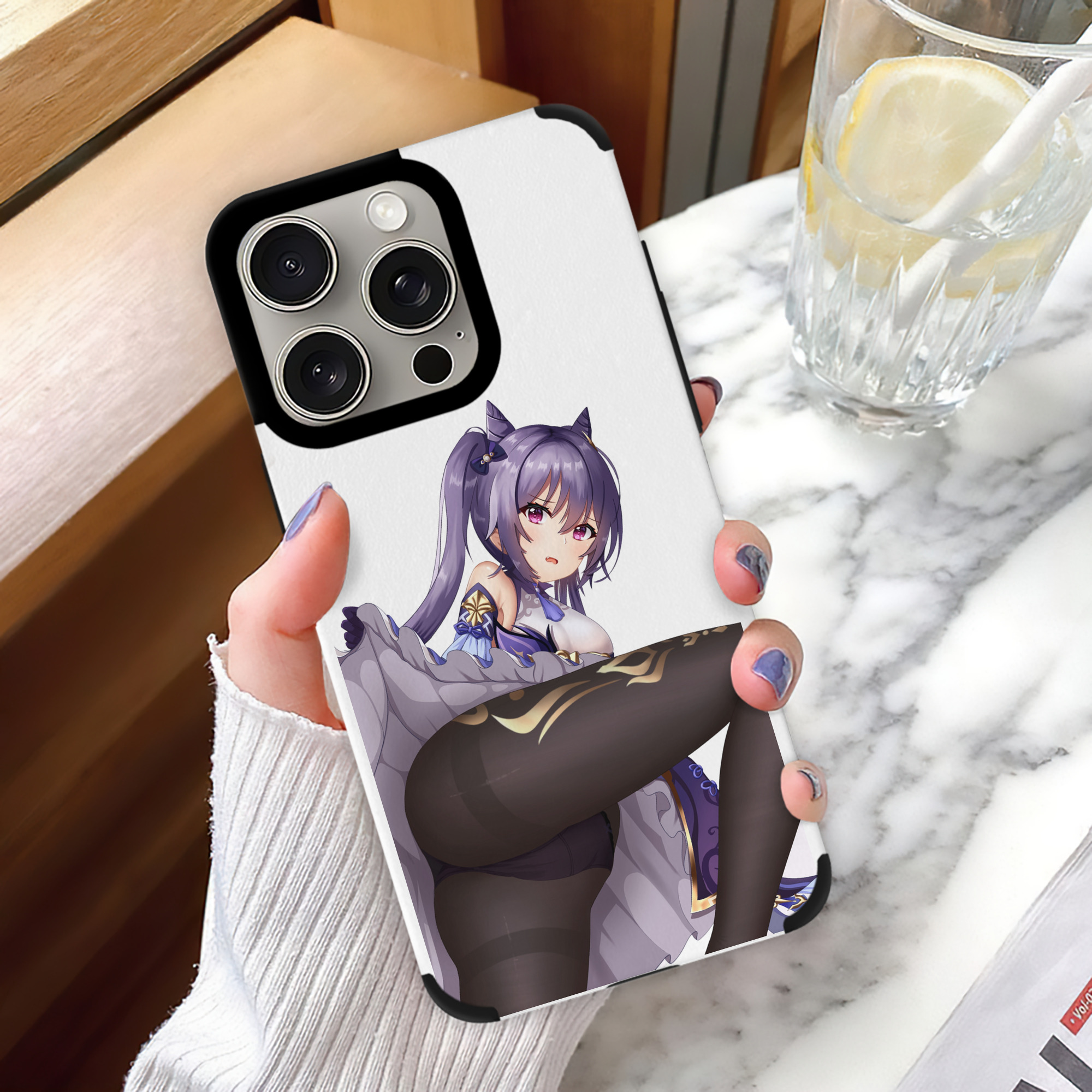 げんし神 刻晴 こくせい genshin Kokusei 【iPhone15ProMax対応】 PUレザー スマホケース 耐衝撃＆黄変防止