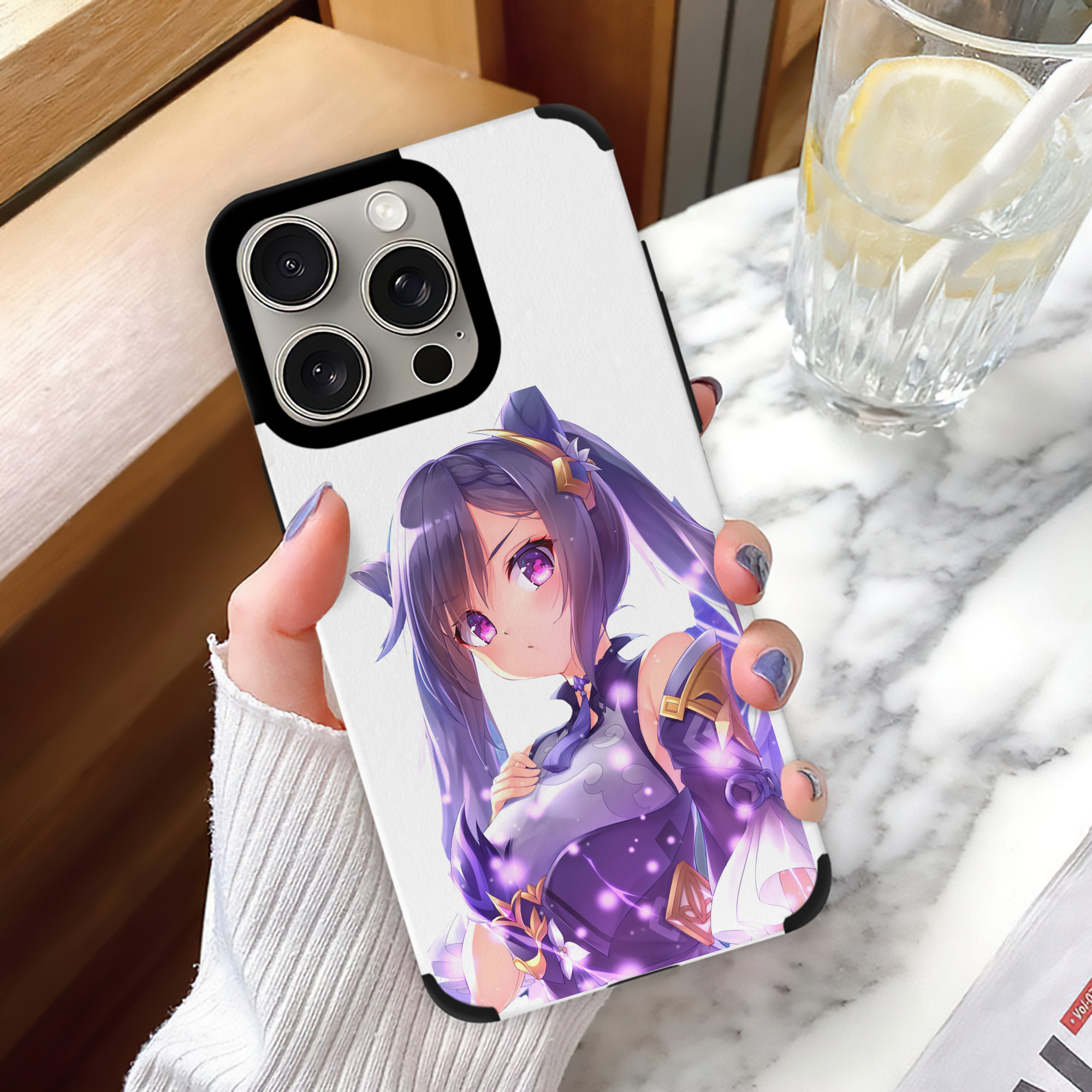 げんし神 刻晴 こくせい genshin Kokusei 【iPhone15ProMax対応】 PUレザー スマホケース 耐衝撃＆黄変防止