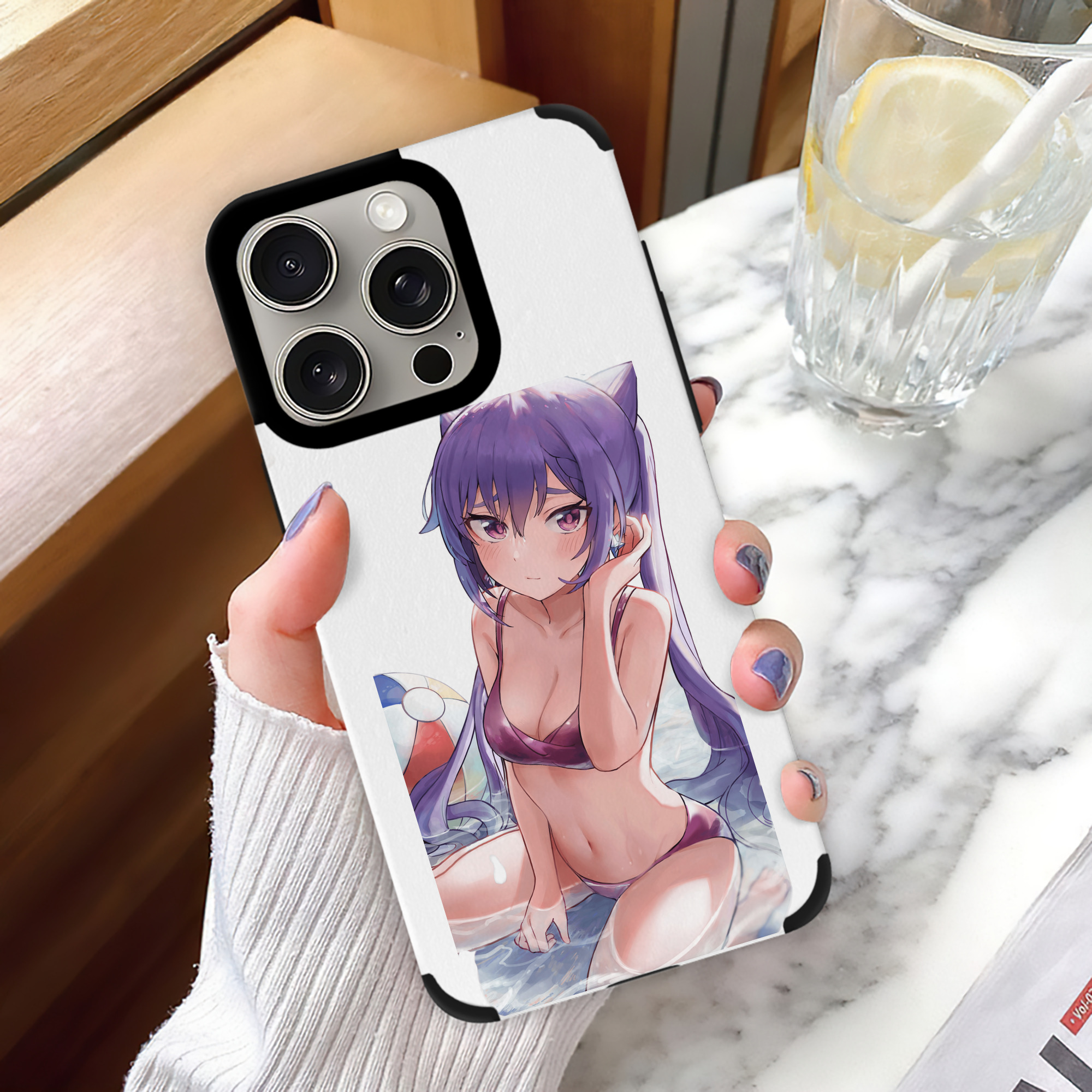 げんし神 刻晴 こくせい genshin Kokusei 【iPhone15ProMax対応】 PUレザー スマホケース 耐衝撃＆黄変防止