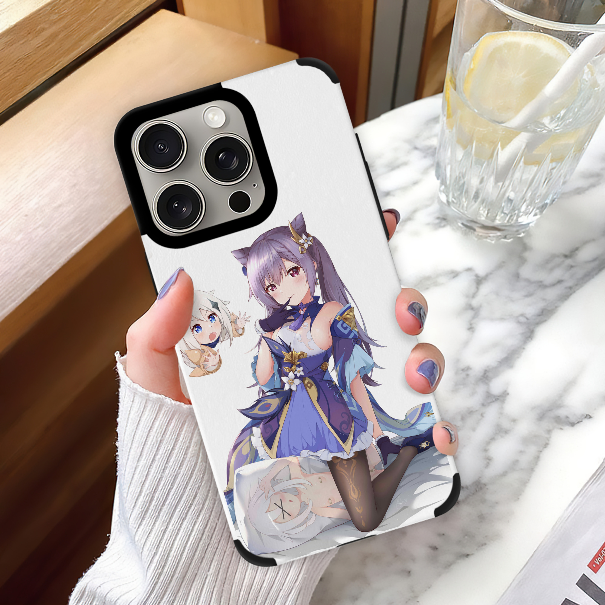 げんし神 刻晴 こくせい genshin Kokusei 【iPhone15ProMax対応】 PUレザー スマホケース 耐衝撃＆黄変防止