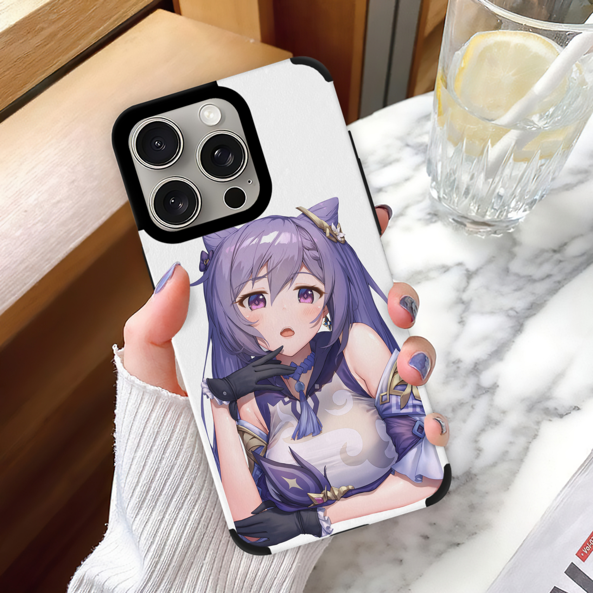 げんし神 刻晴 こくせい genshin Kokusei 【iPhone15ProMax対応】 PUレザー スマホケース 耐衝撃＆黄変防止