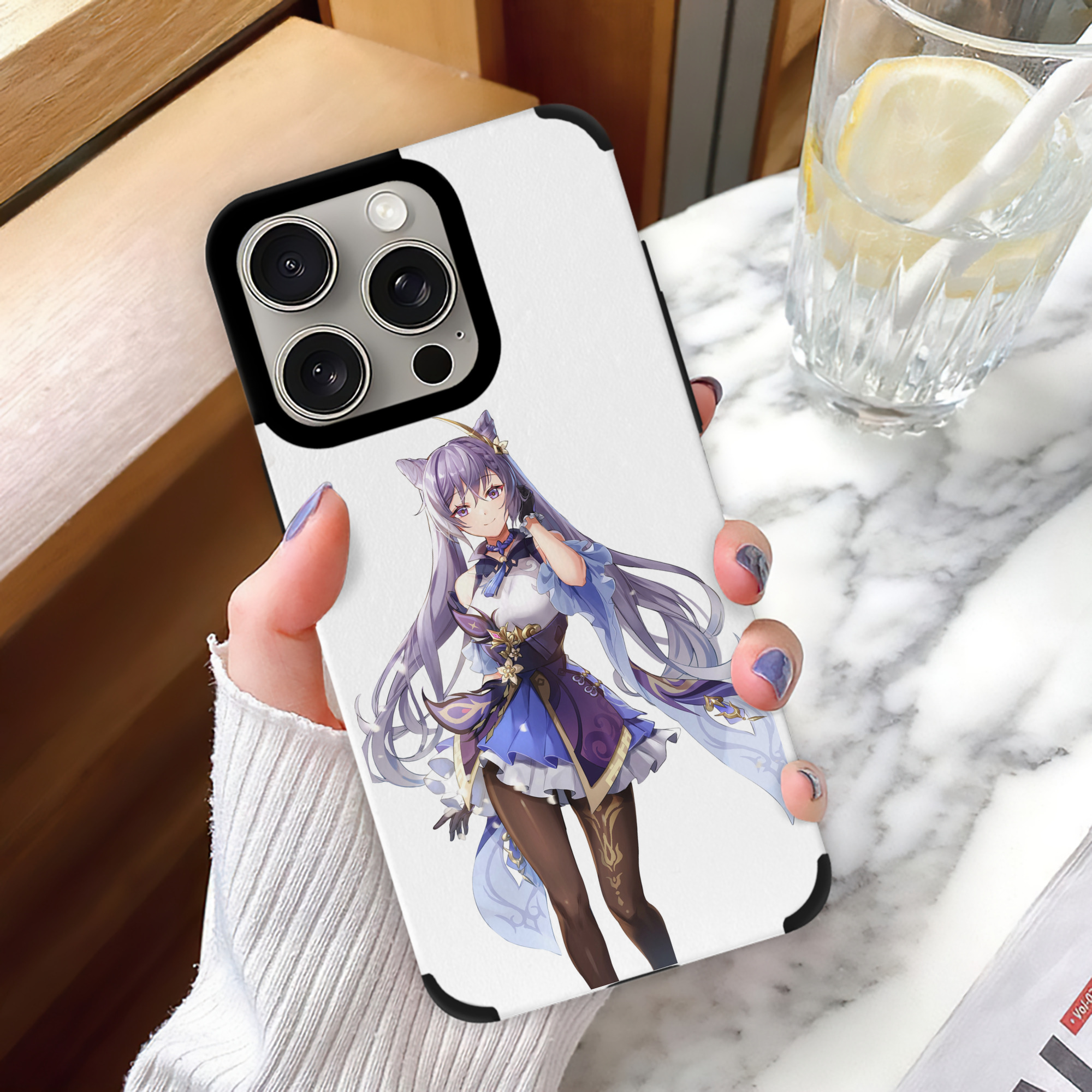 げんし神 刻晴 こくせい genshin Kokusei 【iPhone15ProMax対応】 PUレザー スマホケース 耐衝撃＆黄変防止