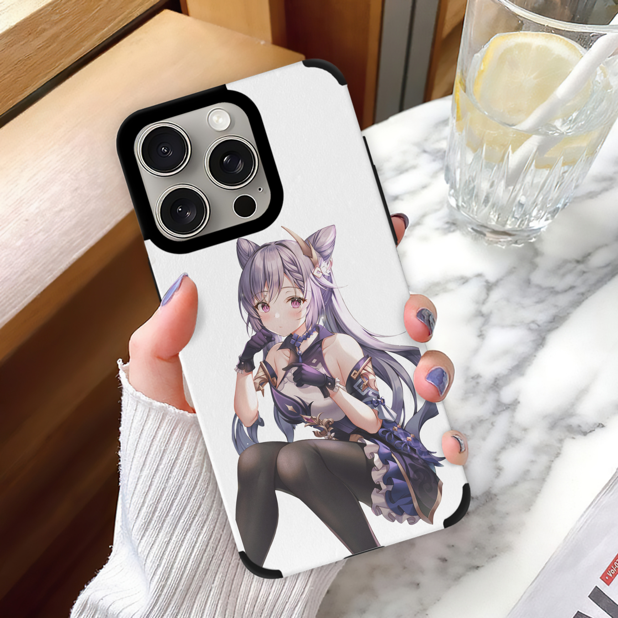 げんし神 刻晴 こくせい genshin Kokusei 【iPhone15ProMax対応】 PUレザー スマホケース 耐衝撃＆黄変防止