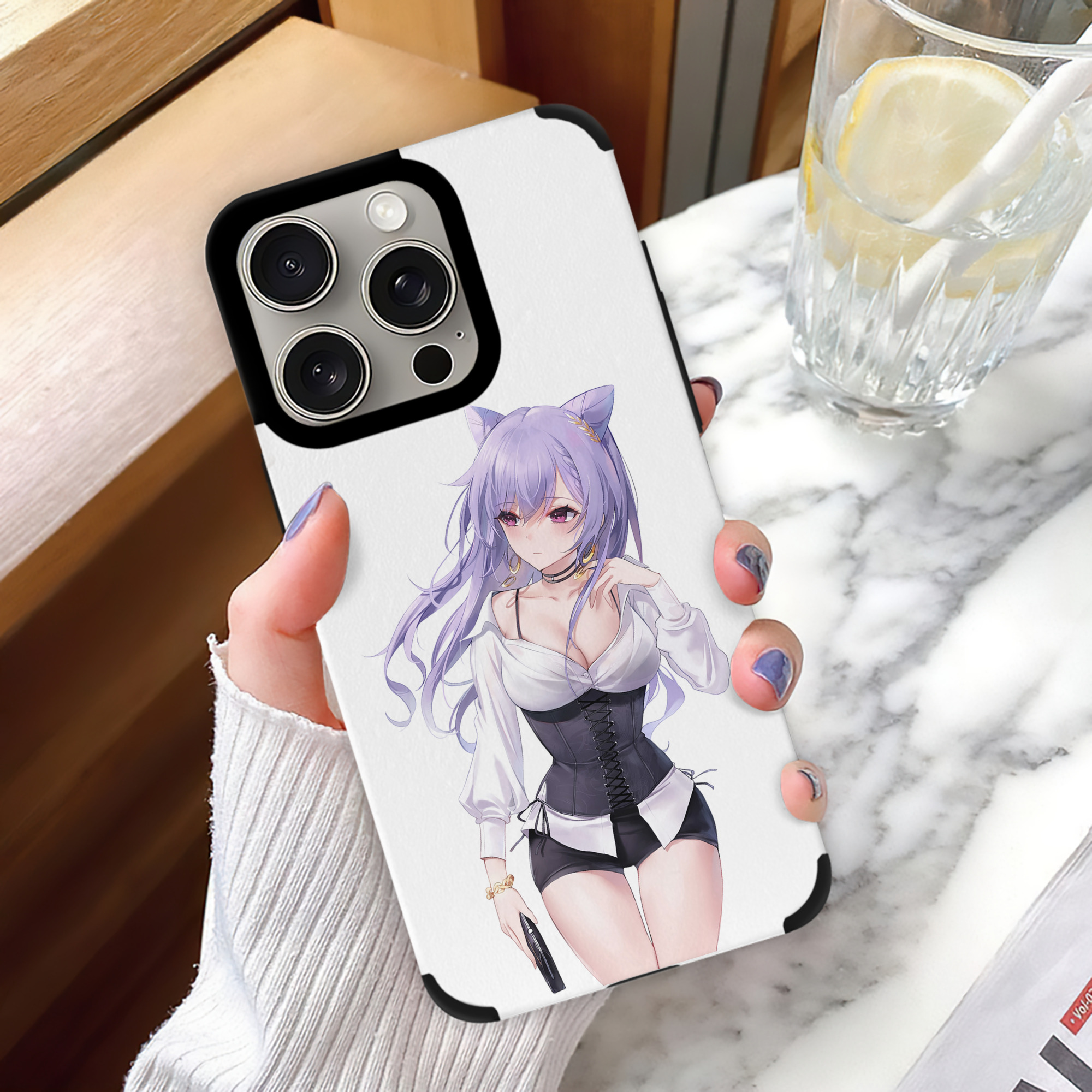 げんし神 刻晴 こくせい genshin Kokusei 【iPhone15ProMax対応】 PUレザー スマホケース 耐衝撃＆黄変防止