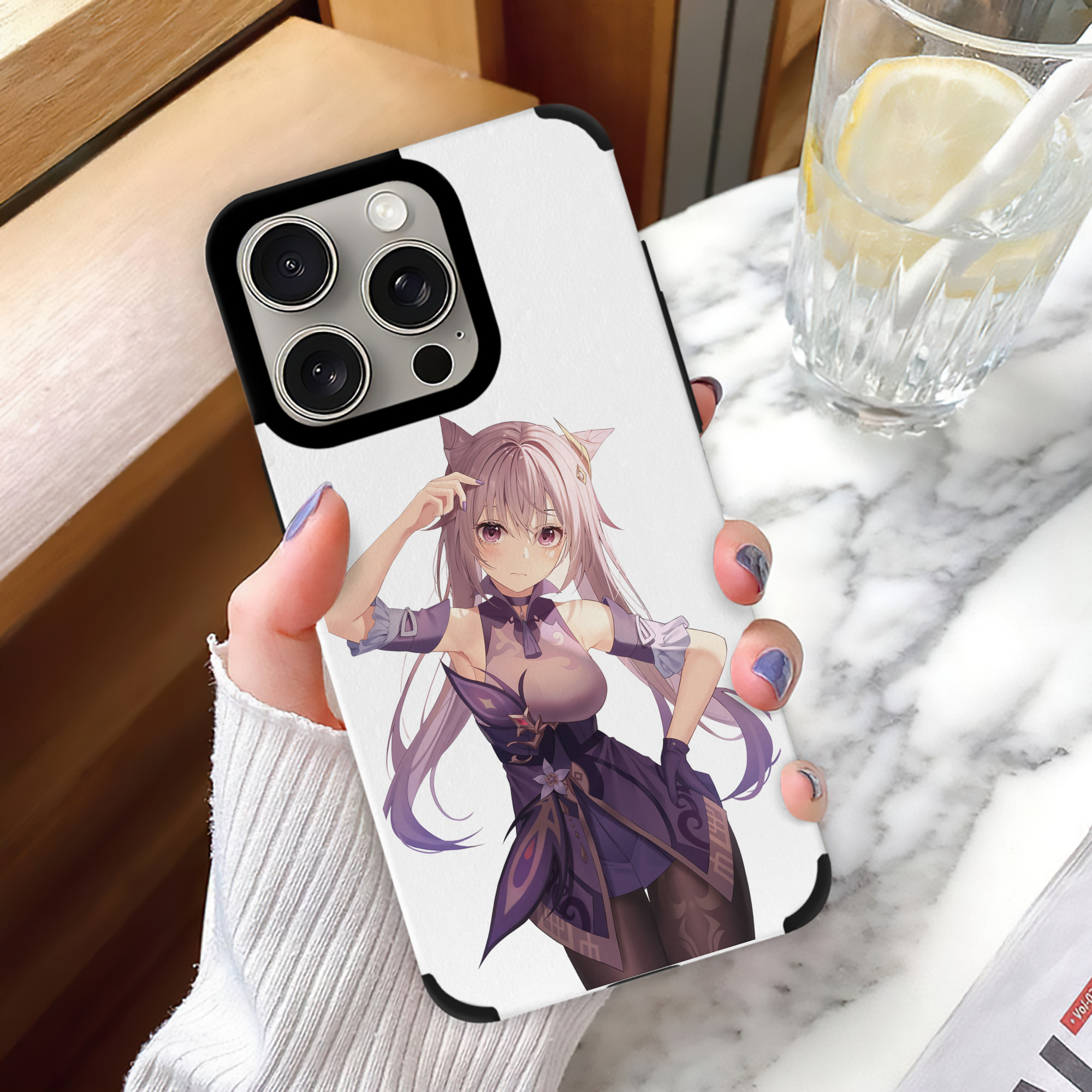 げんし神 刻晴 こくせい genshin Kokusei 【iPhone15ProMax対応】 PUレザー スマホケース 耐衝撃＆黄変防止