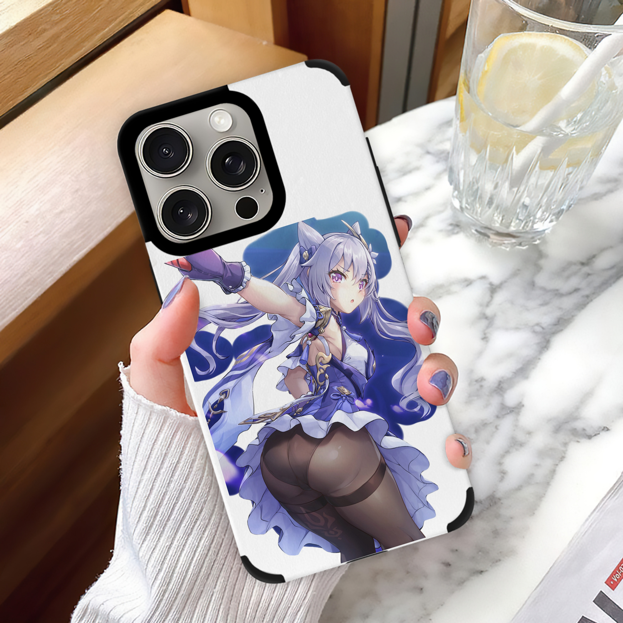 げんし神 刻晴 こくせい genshin Kokusei 【iPhone15ProMax対応】 PUレザー スマホケース 耐衝撃＆黄変防止