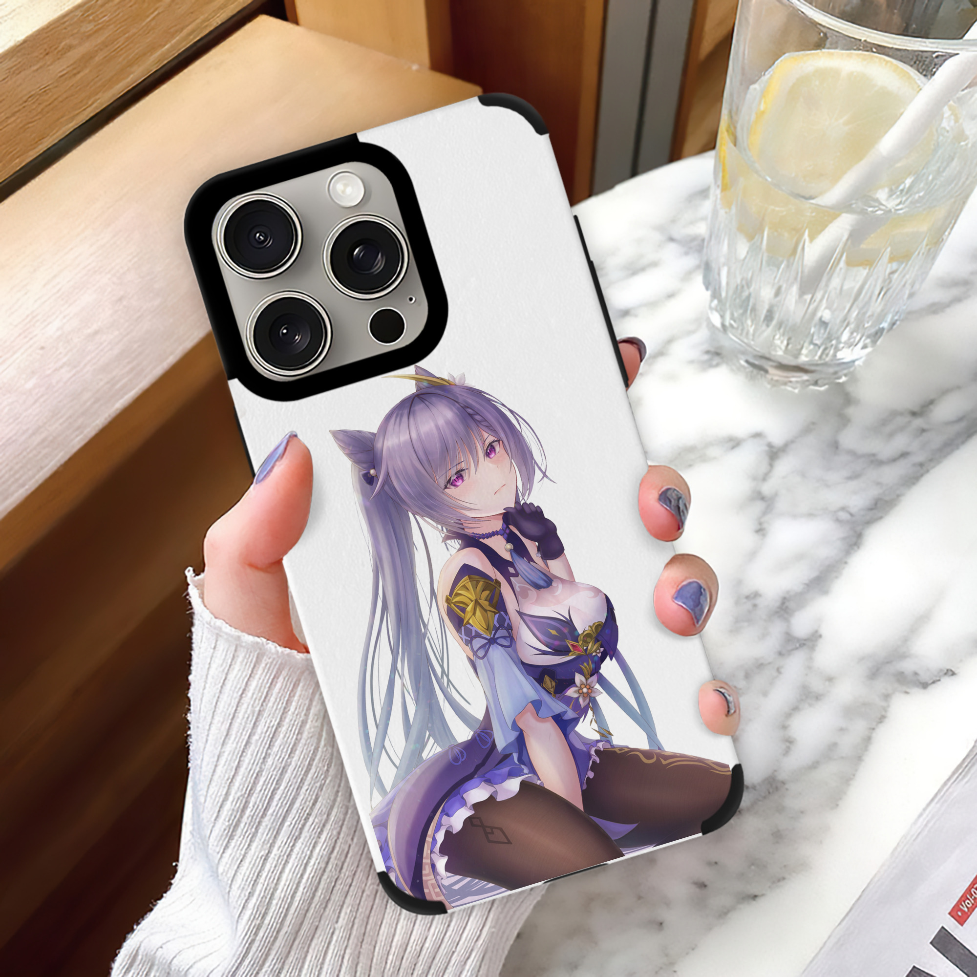 げんし神 刻晴 こくせい genshin Kokusei 【iPhone15ProMax対応】 PUレザー スマホケース 耐衝撃＆黄変防止