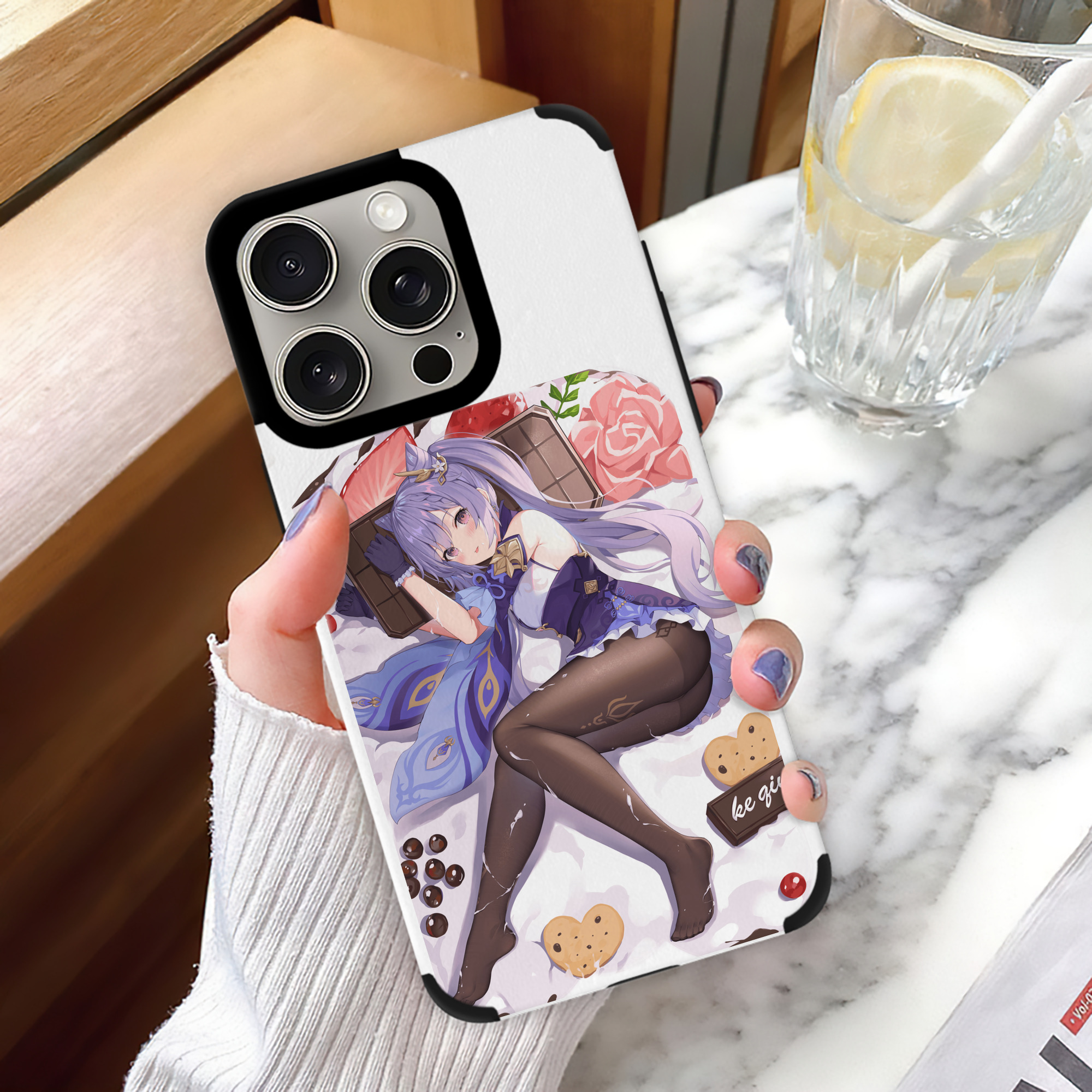 げんし神 刻晴 こくせい genshin Kokusei 【iPhone15ProMax対応】 PUレザー スマホケース 耐衝撃＆黄変防止