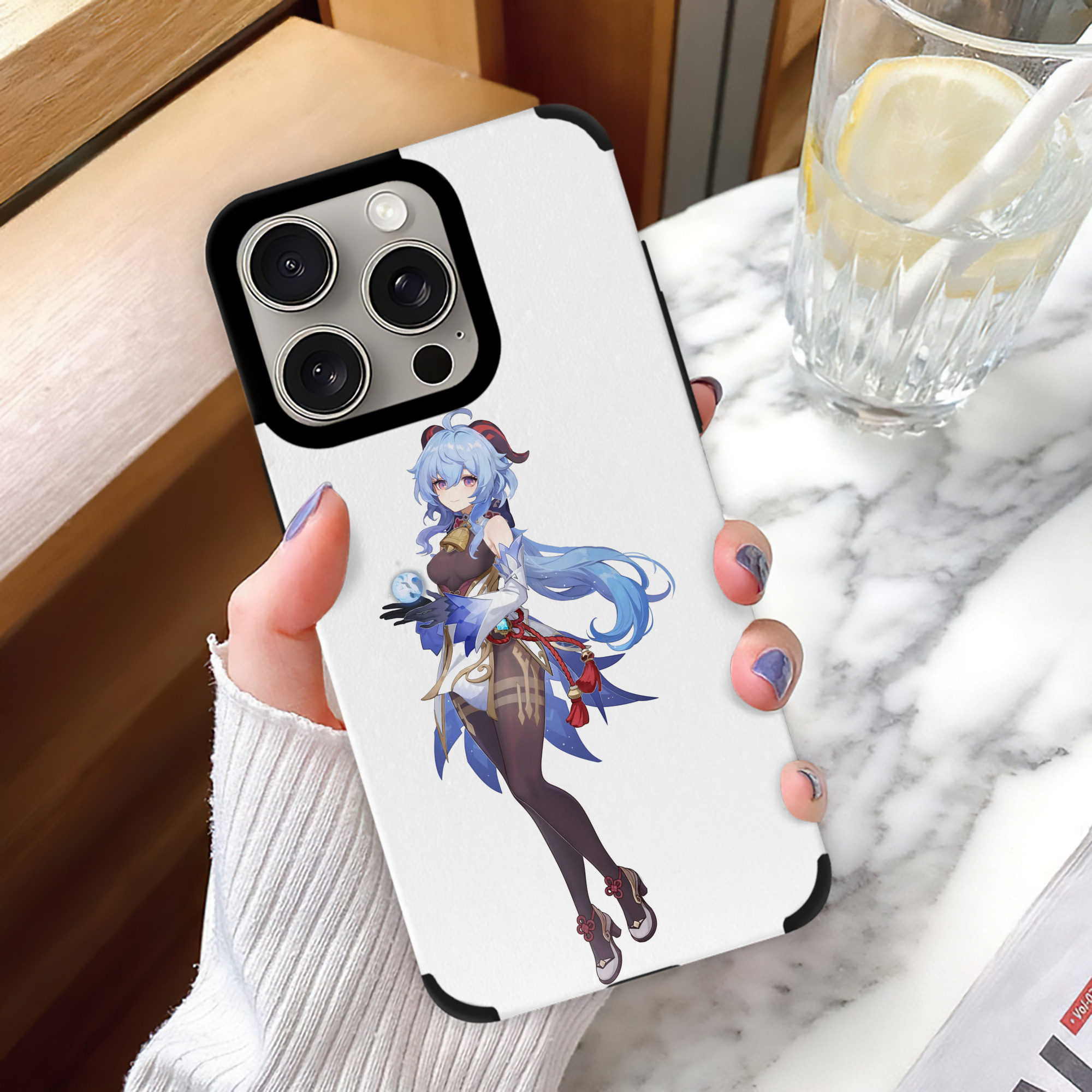 げんし神 甘雨 かんう genshin Ganyu 【iPhone15ProMax対応】 PUレザー スマホケース 耐衝撃＆黄変防止