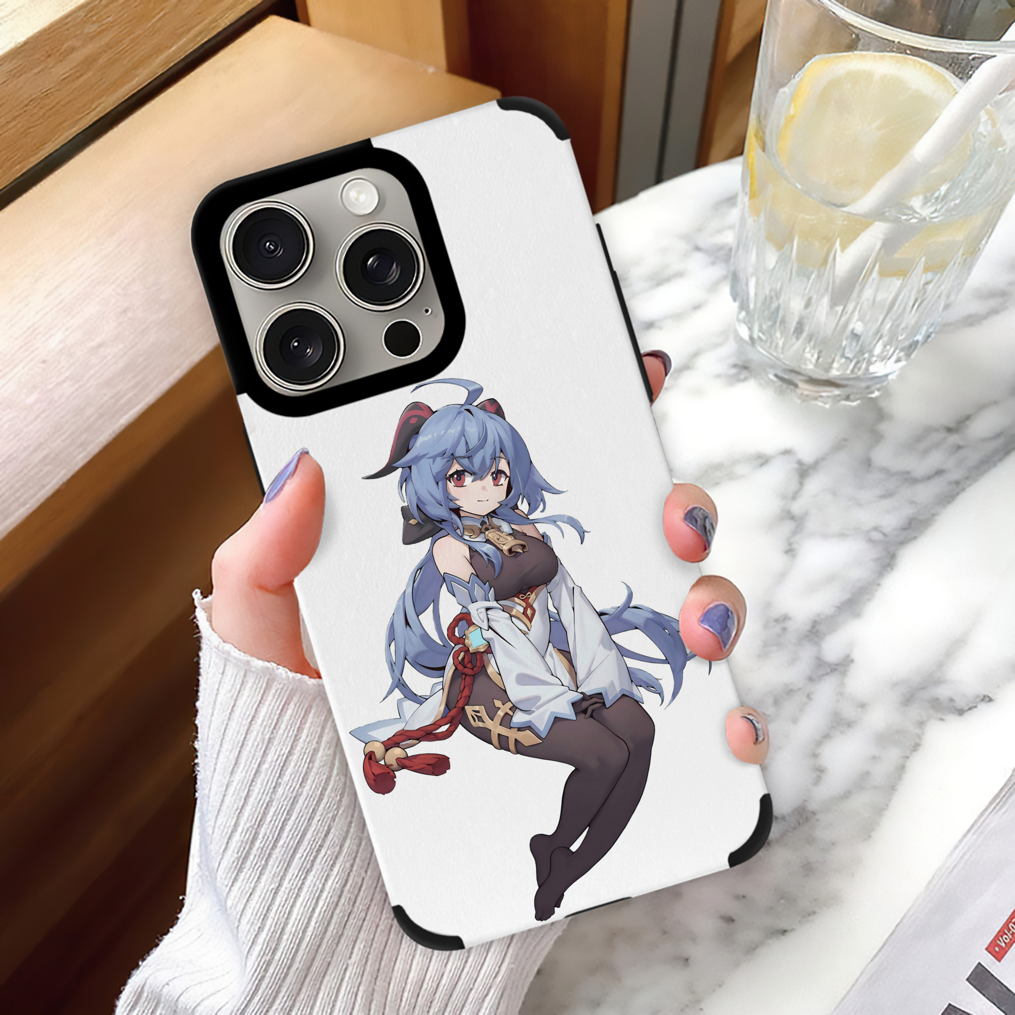 げんし神 甘雨 かんう genshin Ganyu 【iPhone15ProMax対応】 PUレザー スマホケース 耐衝撃＆黄変防止