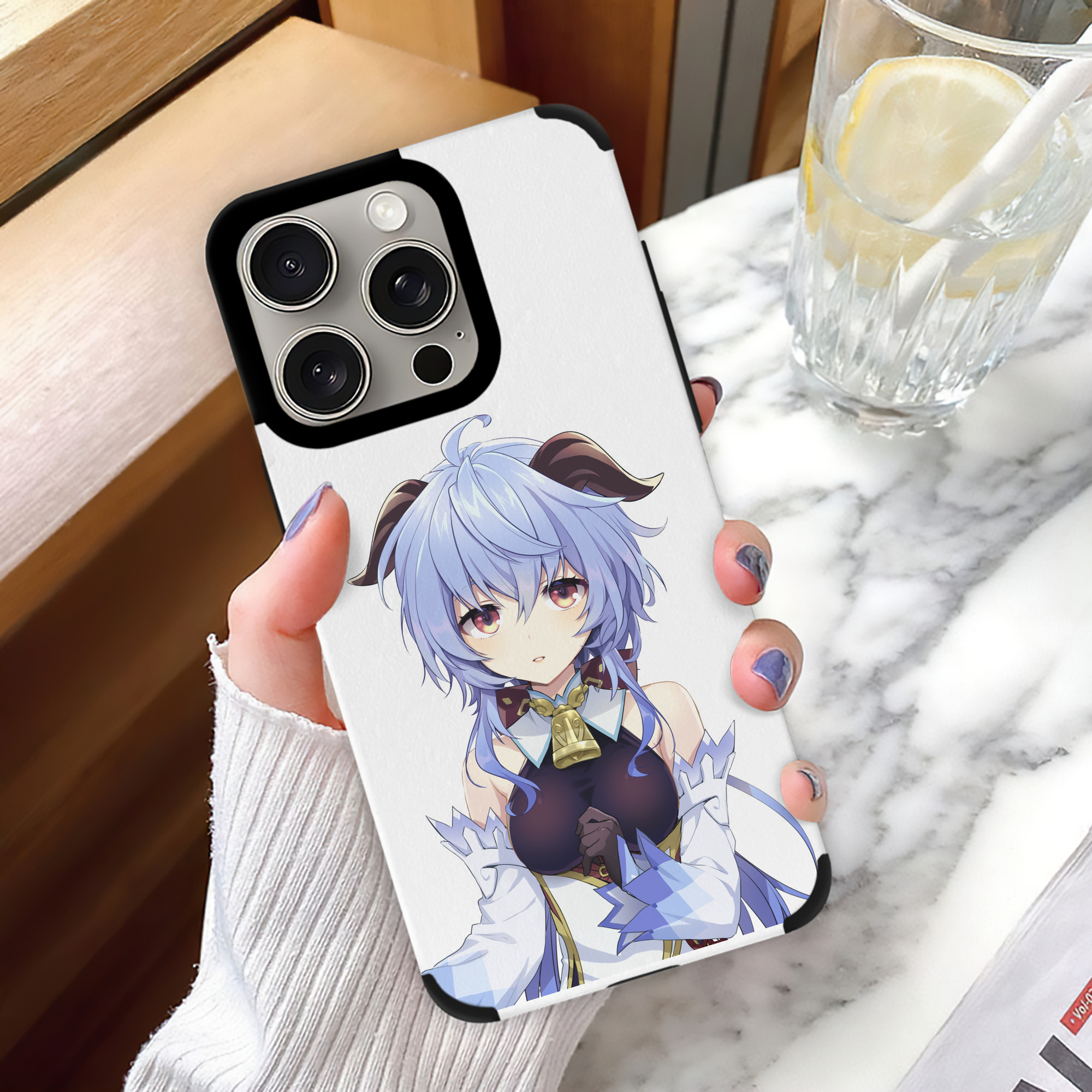 げんし神 甘雨 かんう genshin Ganyu 【iPhone15ProMax対応】 PUレザー スマホケース 耐衝撃＆黄変防止