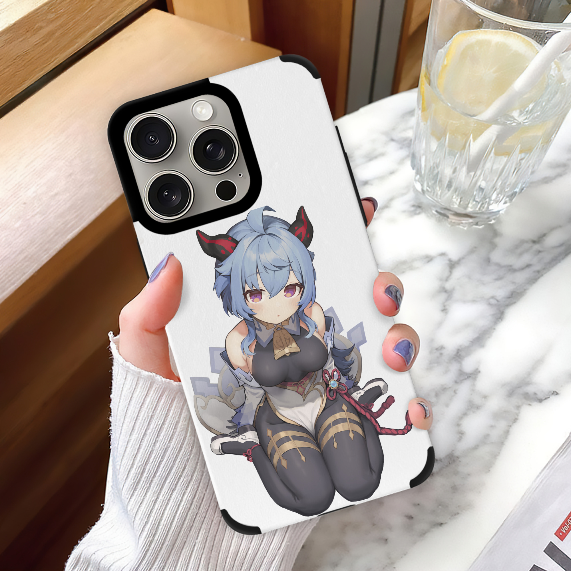 げんし神 甘雨 かんう genshin Ganyu 【iPhone15ProMax対応】 PUレザー スマホケース 耐衝撃＆黄変防止