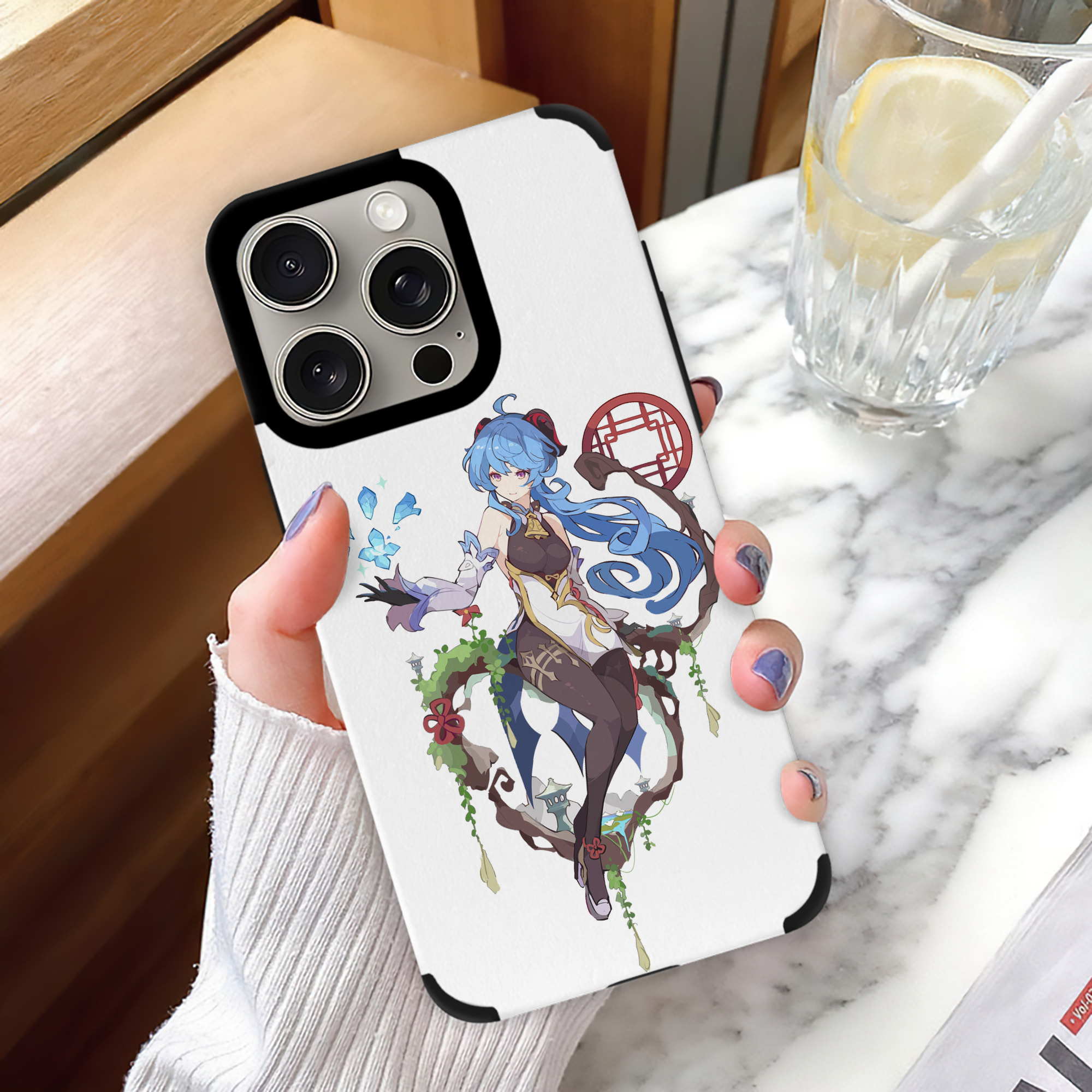 げんし神 甘雨 かんう genshin Ganyu 【iPhone15ProMax対応】 PUレザー スマホケース 耐衝撃＆黄変防止