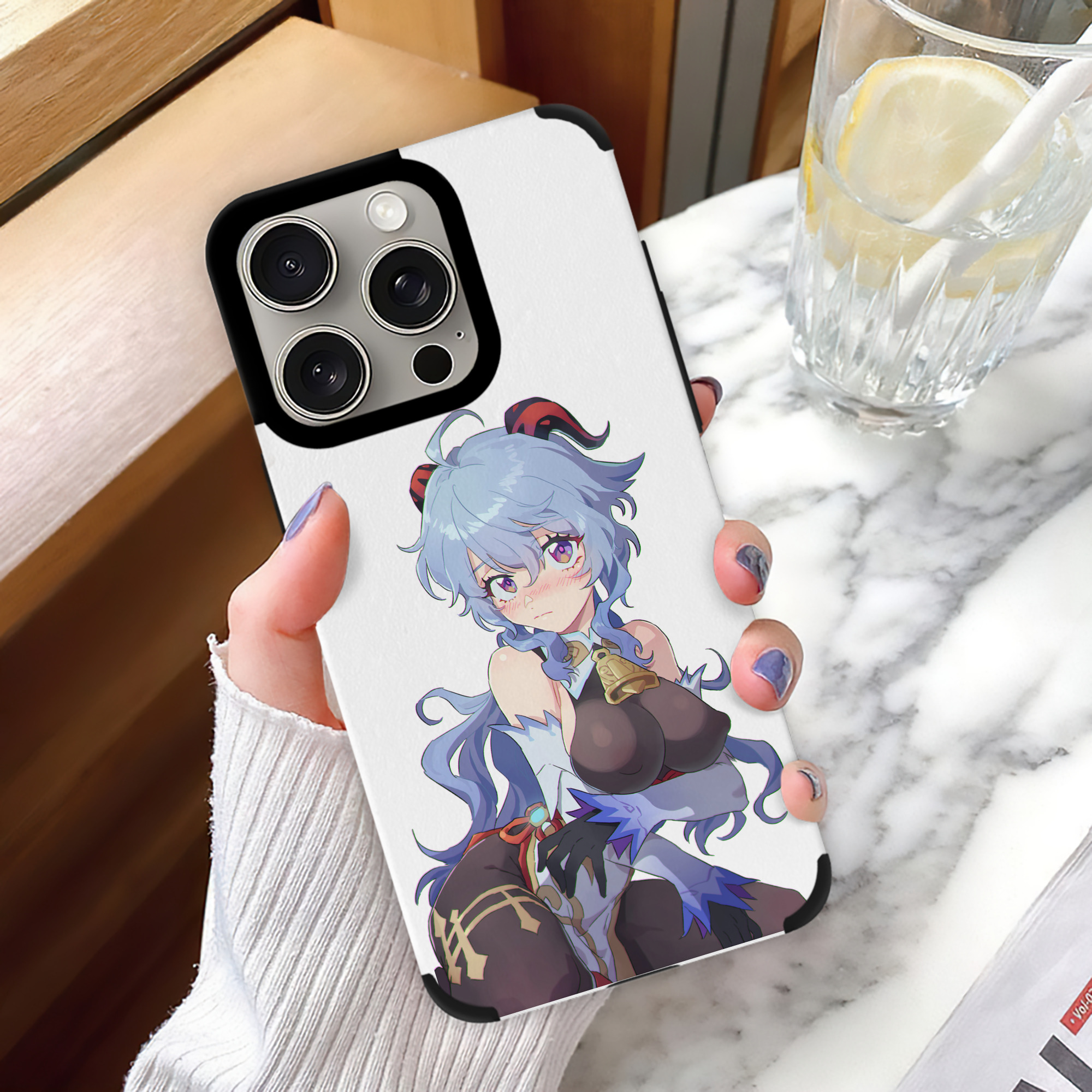 げんし神 甘雨 かんう genshin Ganyu 【iPhone15ProMax対応】 PUレザー スマホケース 耐衝撃＆黄変防止