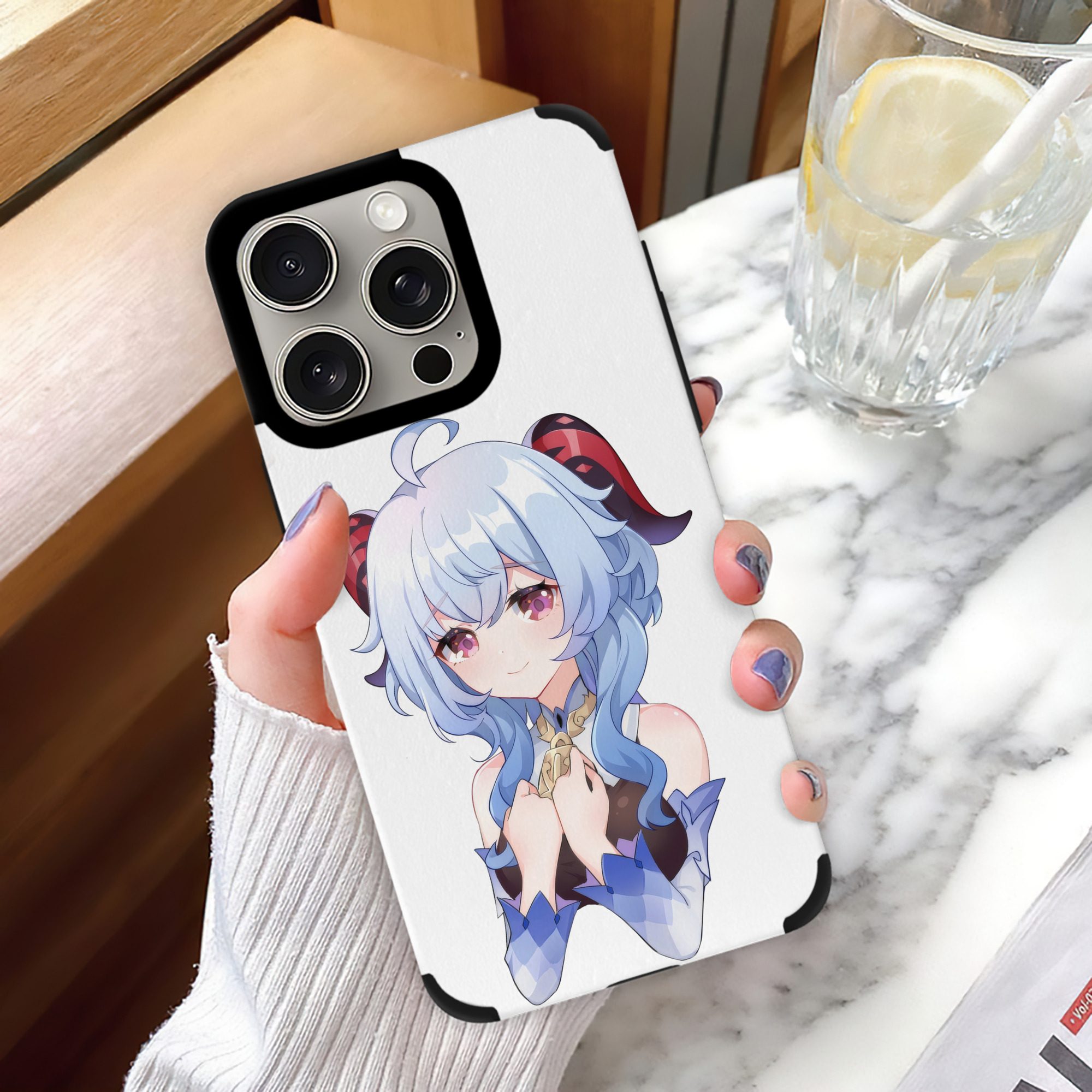 げんし神 甘雨 かんう genshin Ganyu 【iPhone15ProMax対応】 PUレザー スマホケース 耐衝撃＆黄変防止