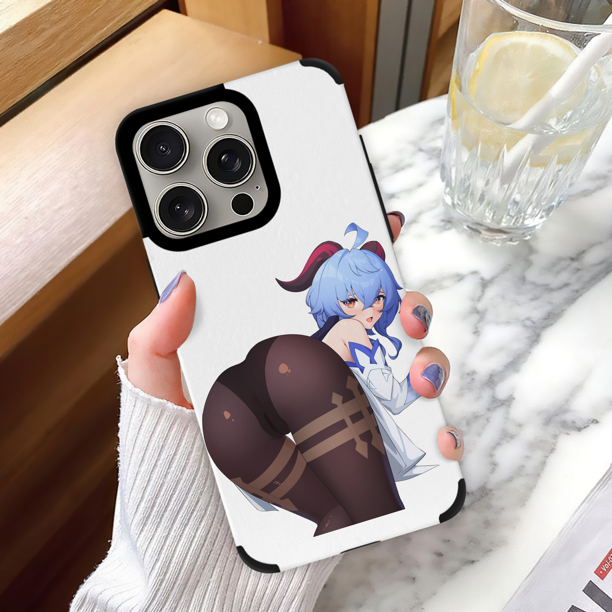 げんし神 甘雨 かんう genshin Ganyu 【iPhone15ProMax対応】 PUレザー スマホケース 耐衝撃＆黄変防止