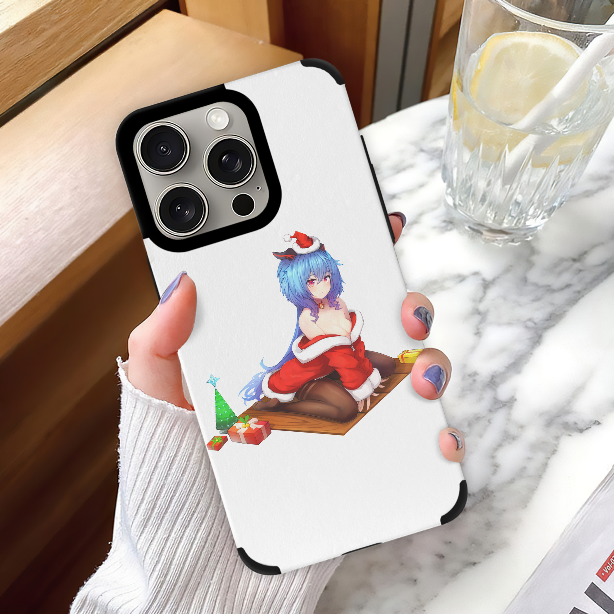 げんし神 甘雨 かんう genshin Ganyu 【iPhone15ProMax対応】 PUレザー スマホケース 耐衝撃＆黄変防止