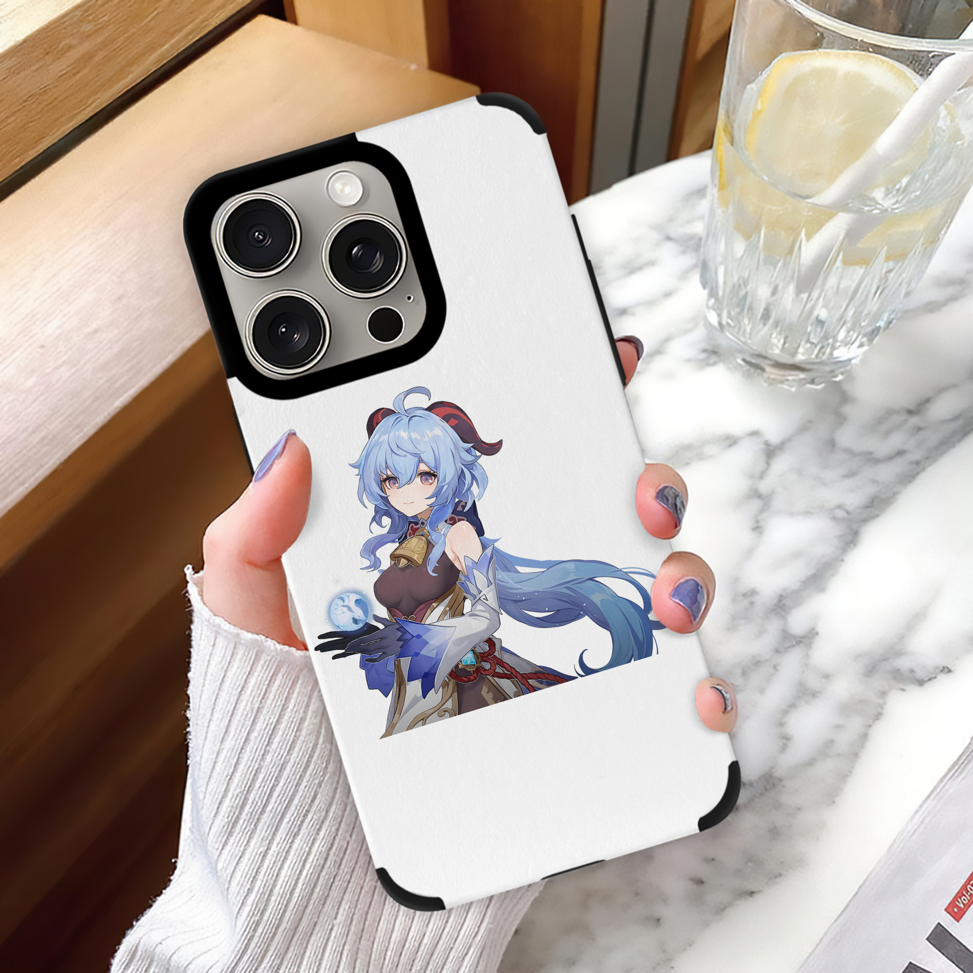 げんし神 甘雨 かんう genshin Ganyu 【iPhone15ProMax対応】 PUレザー スマホケース 耐衝撃＆黄変防止