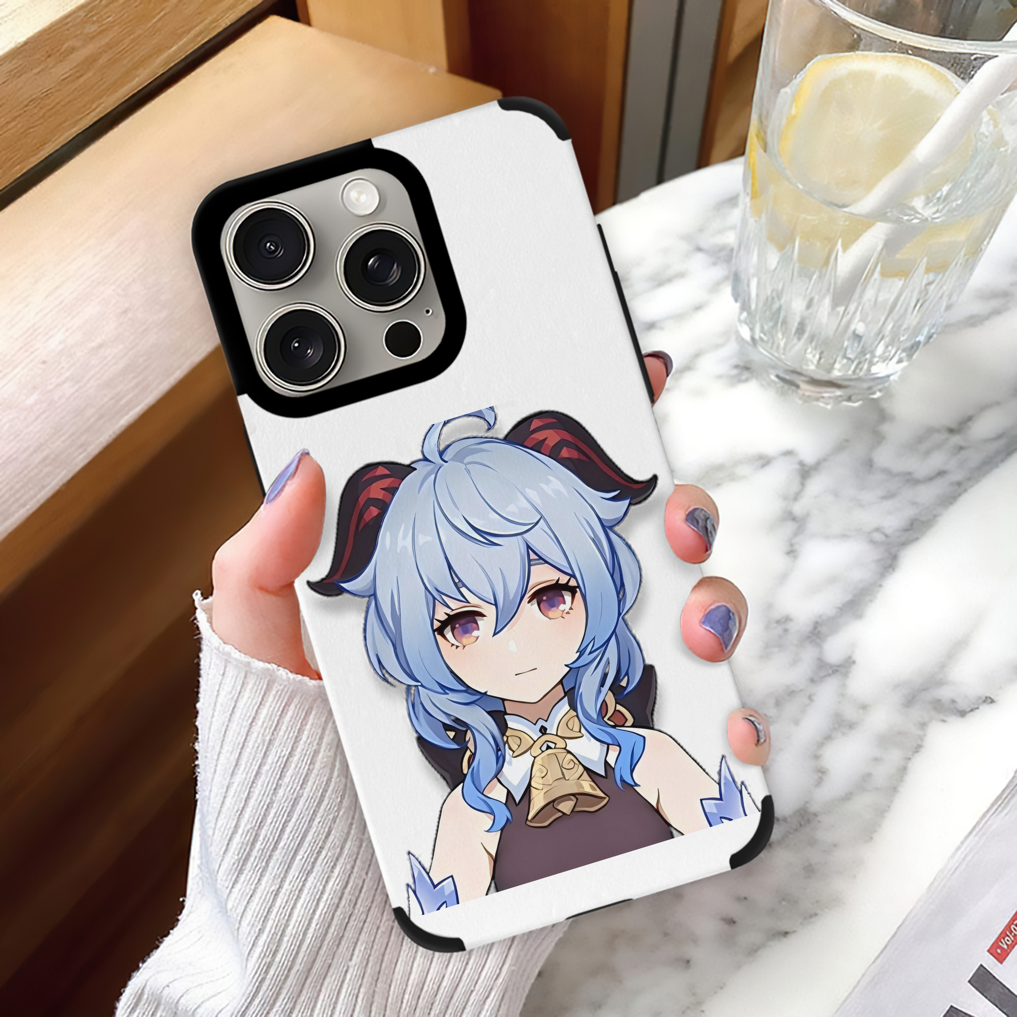 げんし神 甘雨 かんう genshin Ganyu 【iPhone15ProMax対応】 PUレザー スマホケース 耐衝撃＆黄変防止