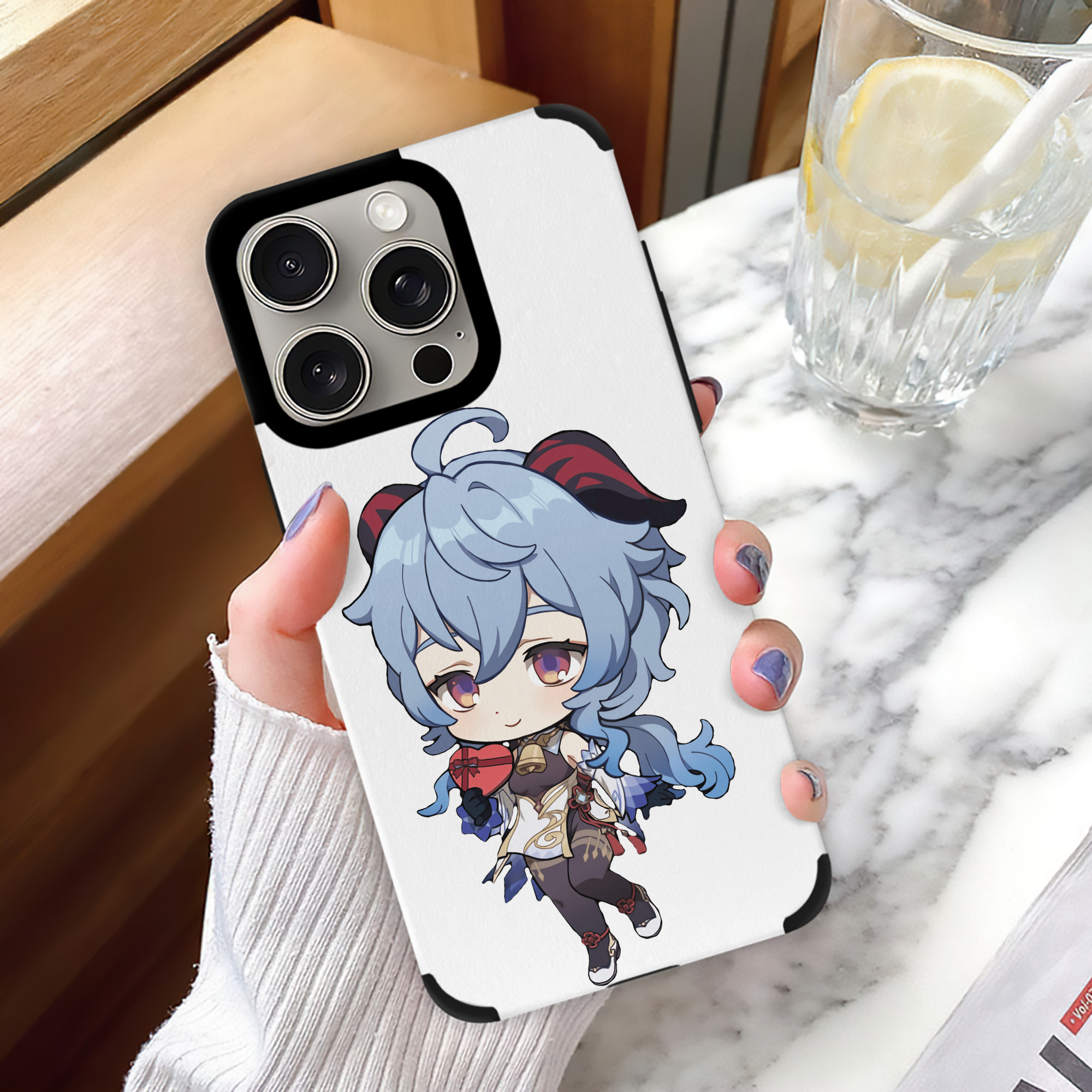 げんし神 甘雨 かんう genshin Ganyu 【iPhone15ProMax対応】 PUレザー スマホケース 耐衝撃＆黄変防止