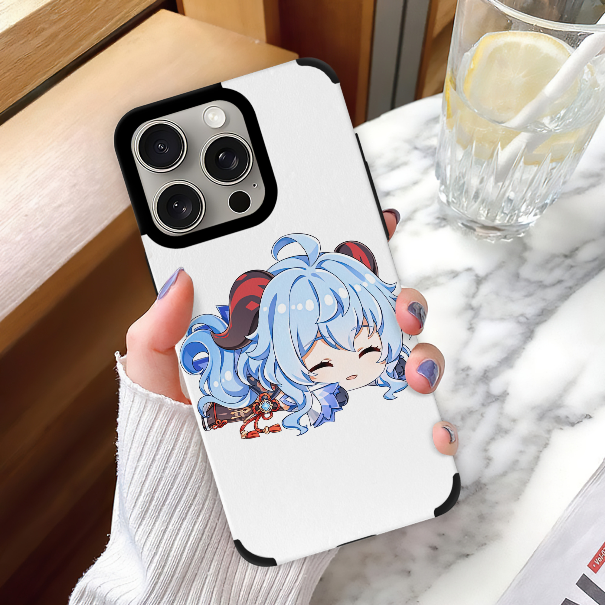 げんし神 甘雨 かんう genshin Ganyu 【iPhone15ProMax対応】 PUレザー スマホケース 耐衝撃＆黄変防止