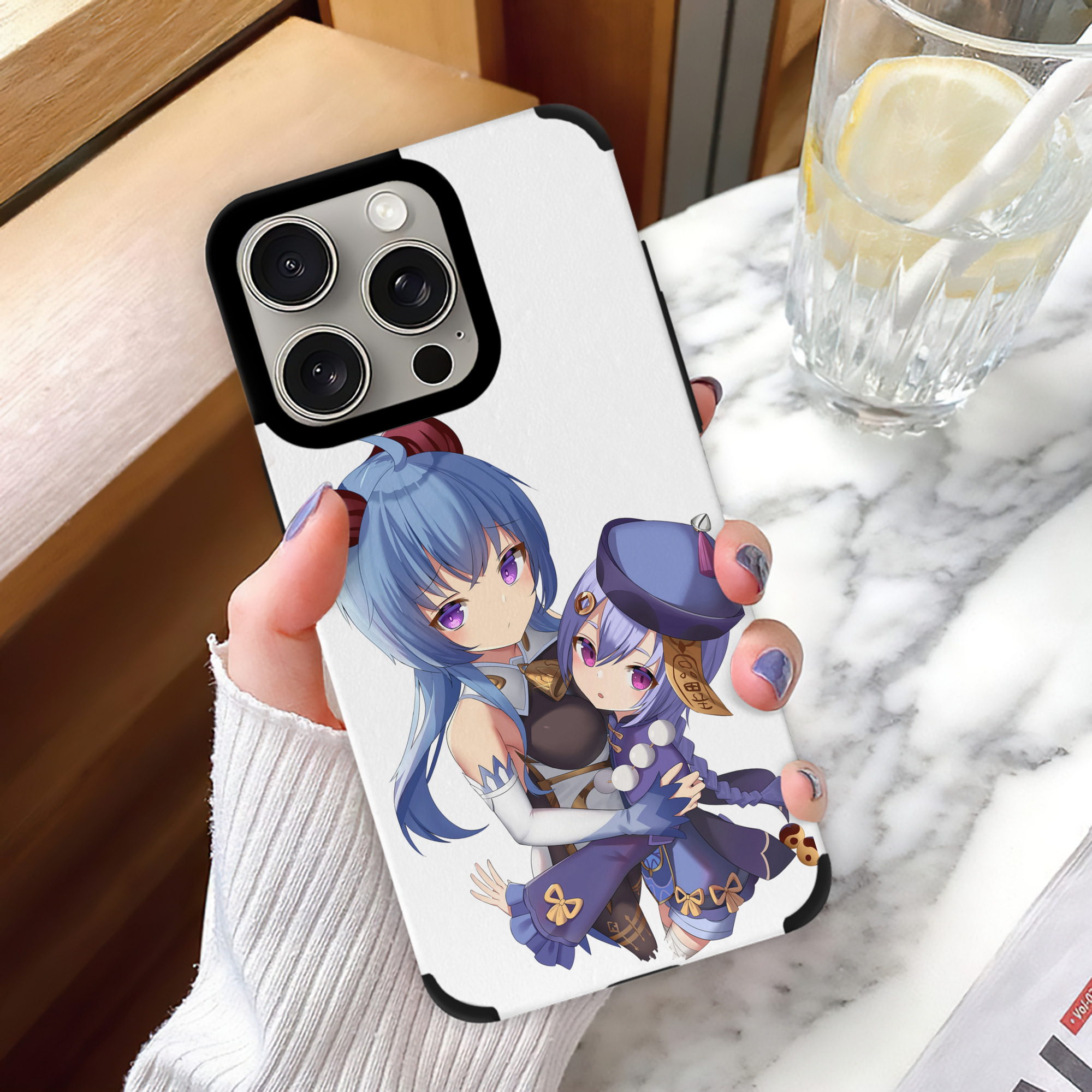 げんし神 甘雨 かんう genshin Ganyu 【iPhone15ProMax対応】 PUレザー スマホケース 耐衝撃＆黄変防止