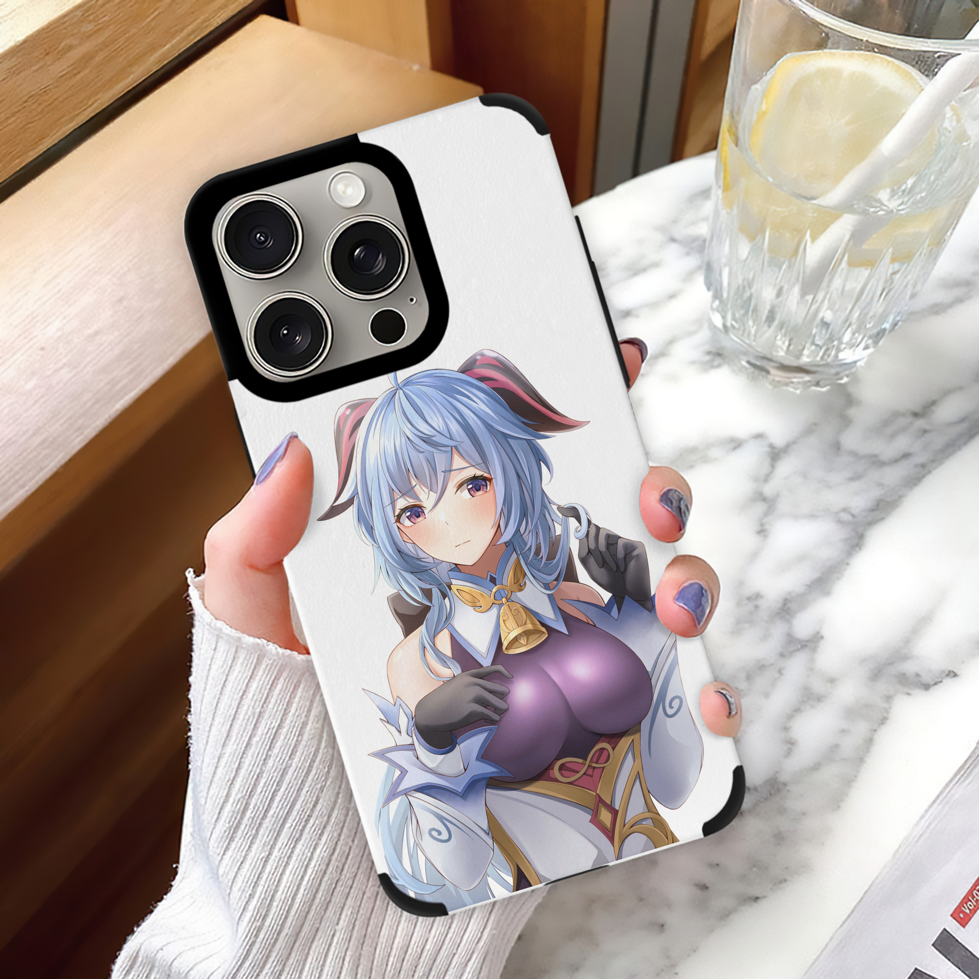 げんし神 甘雨 かんう genshin Ganyu 【iPhone15ProMax対応】 PUレザー スマホケース 耐衝撃＆黄変防止