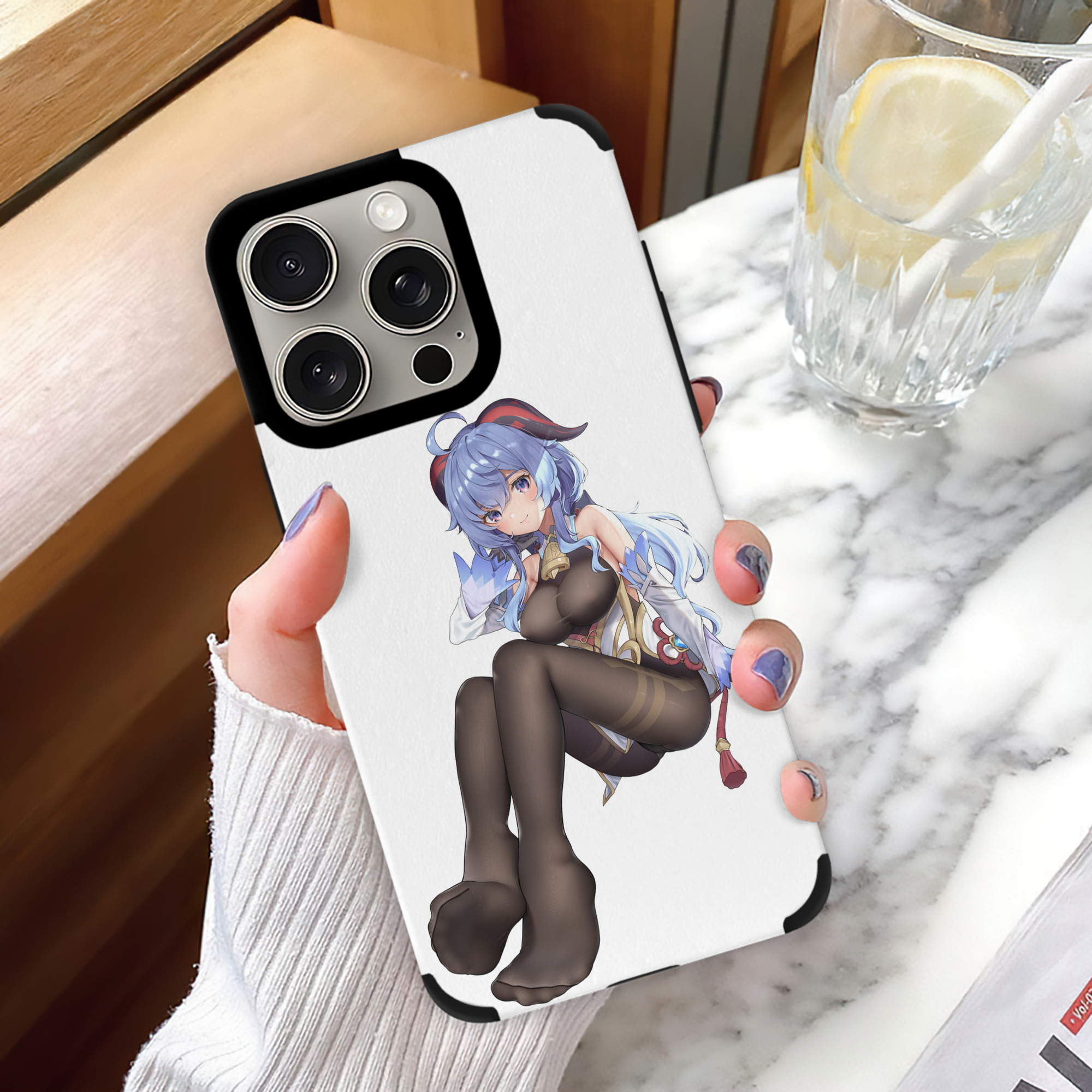 げんし神 甘雨 かんう genshin Ganyu 【iPhone15ProMax対応】 PUレザー スマホケース 耐衝撃＆黄変防止