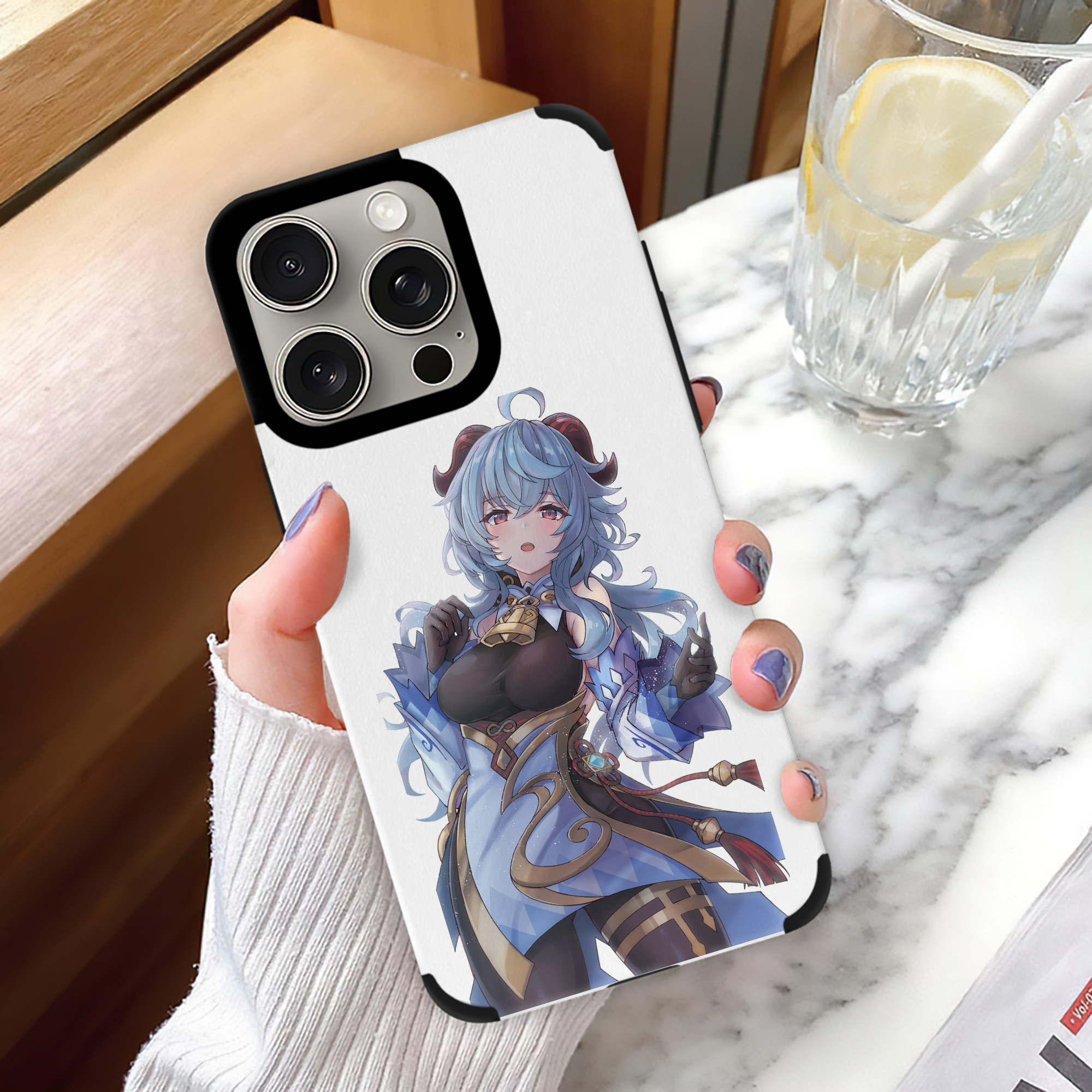 げんし神 甘雨 かんう genshin Ganyu 【iPhone15ProMax対応】 PUレザー スマホケース 耐衝撃＆黄変防止