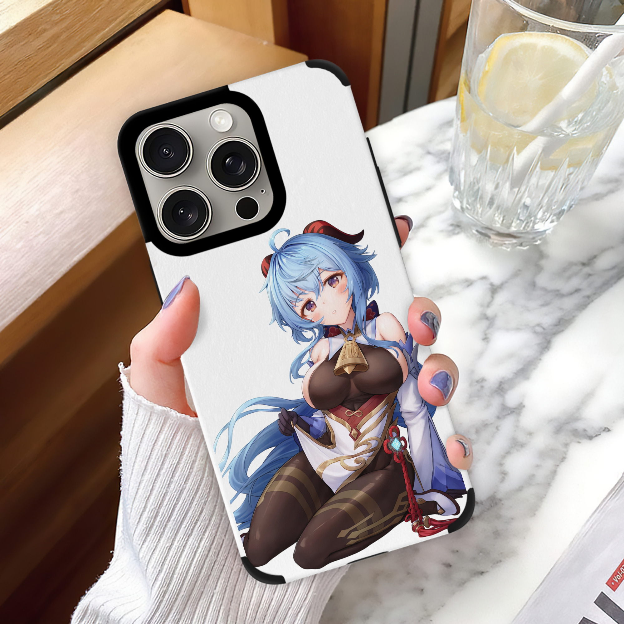 げんし神 甘雨 かんう genshin Ganyu 【iPhone15ProMax対応】 PUレザー スマホケース 耐衝撃＆黄変防止