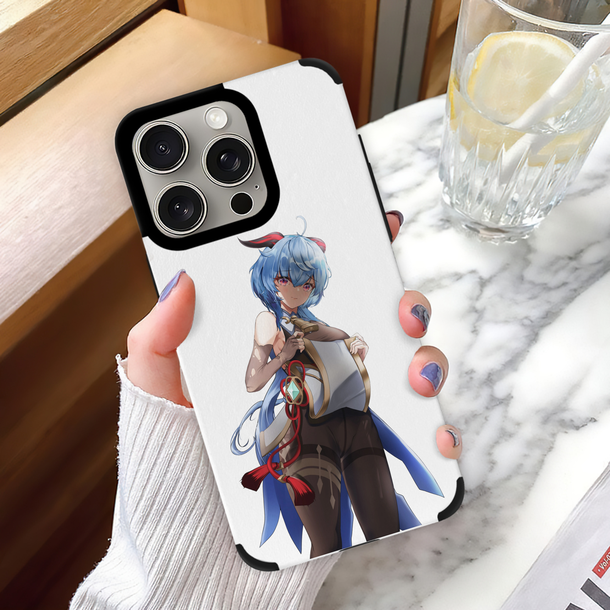 げんし神 甘雨 かんう genshin Ganyu 【iPhone15ProMax対応】 PUレザー スマホケース 耐衝撃＆黄変防止