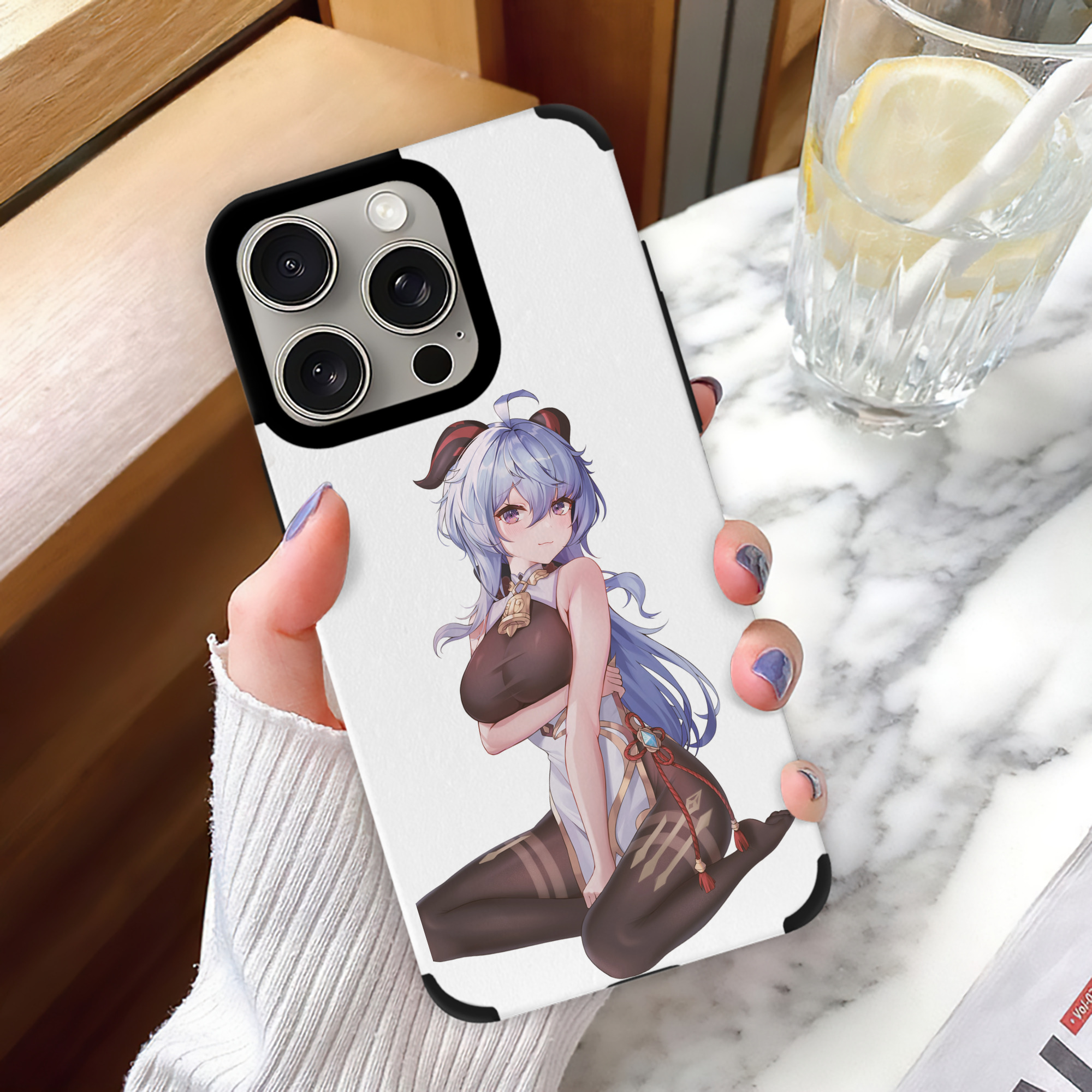 げんし神 甘雨 かんう genshin Ganyu 【iPhone15ProMax対応】 PUレザー スマホケース 耐衝撃＆黄変防止