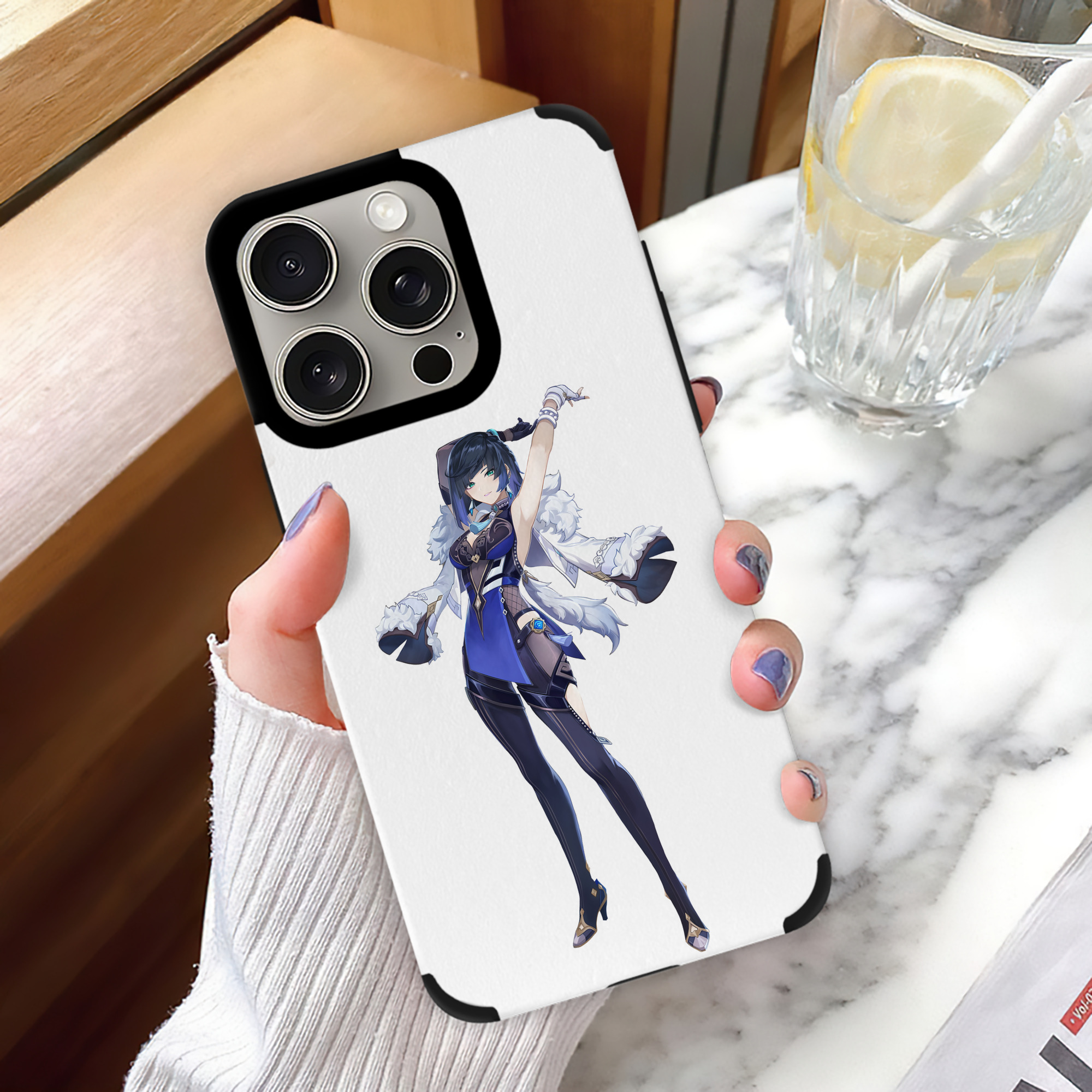 げんし神 夜兰 やらん genshin Yaran 【iPhone15ProMax対応】 PUレザー スマホケース 耐衝撃＆黄変防止