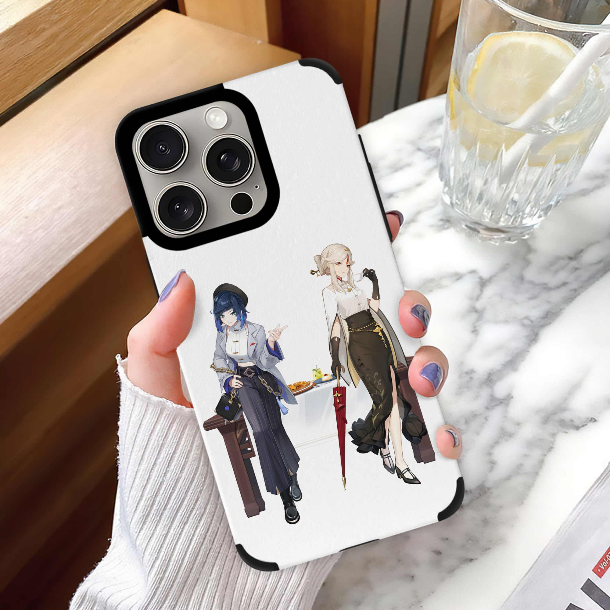 げんし神 夜兰 やらん genshin Yaran 【iPhone15ProMax対応】 PUレザー スマホケース 耐衝撃＆黄変防止