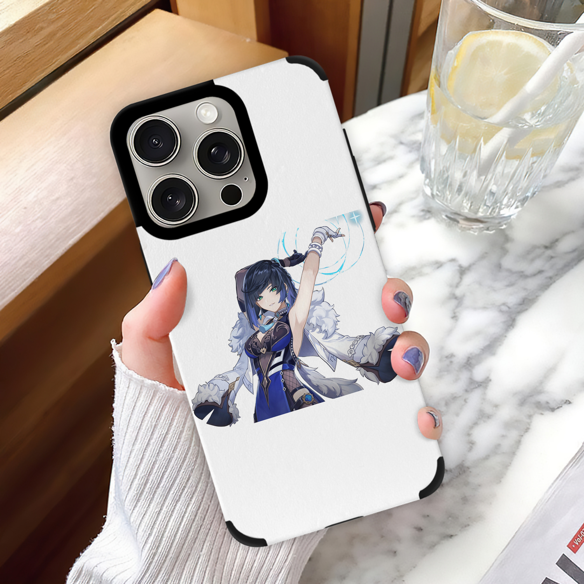 げんし神 夜兰 やらん genshin Yaran 【iPhone15ProMax対応】 PUレザー スマホケース 耐衝撃＆黄変防止