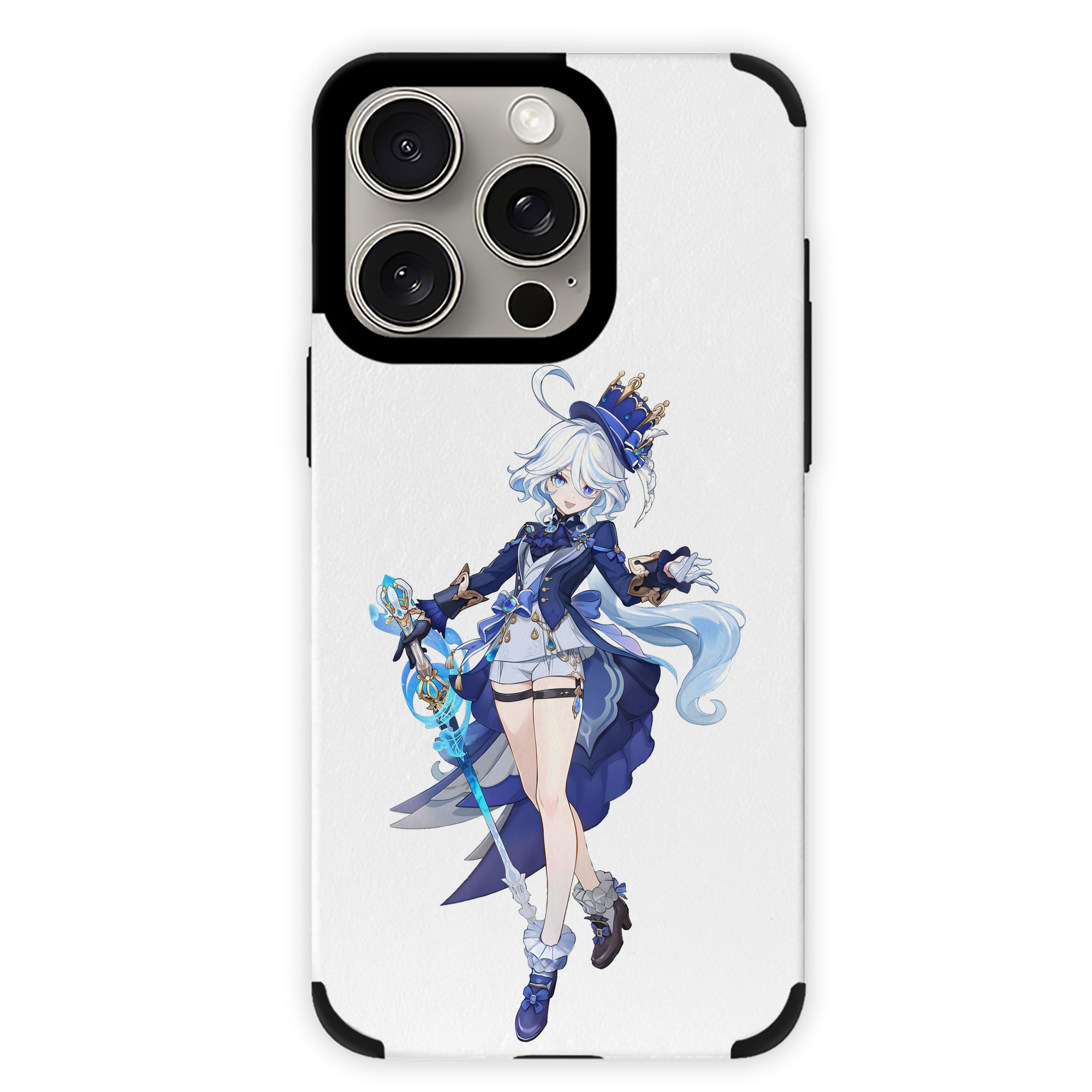 げんし神 フリーナ genshin Furina 【iPhone15ProMax対応】 PUレザー スマホケース 耐衝撃＆黄変防止