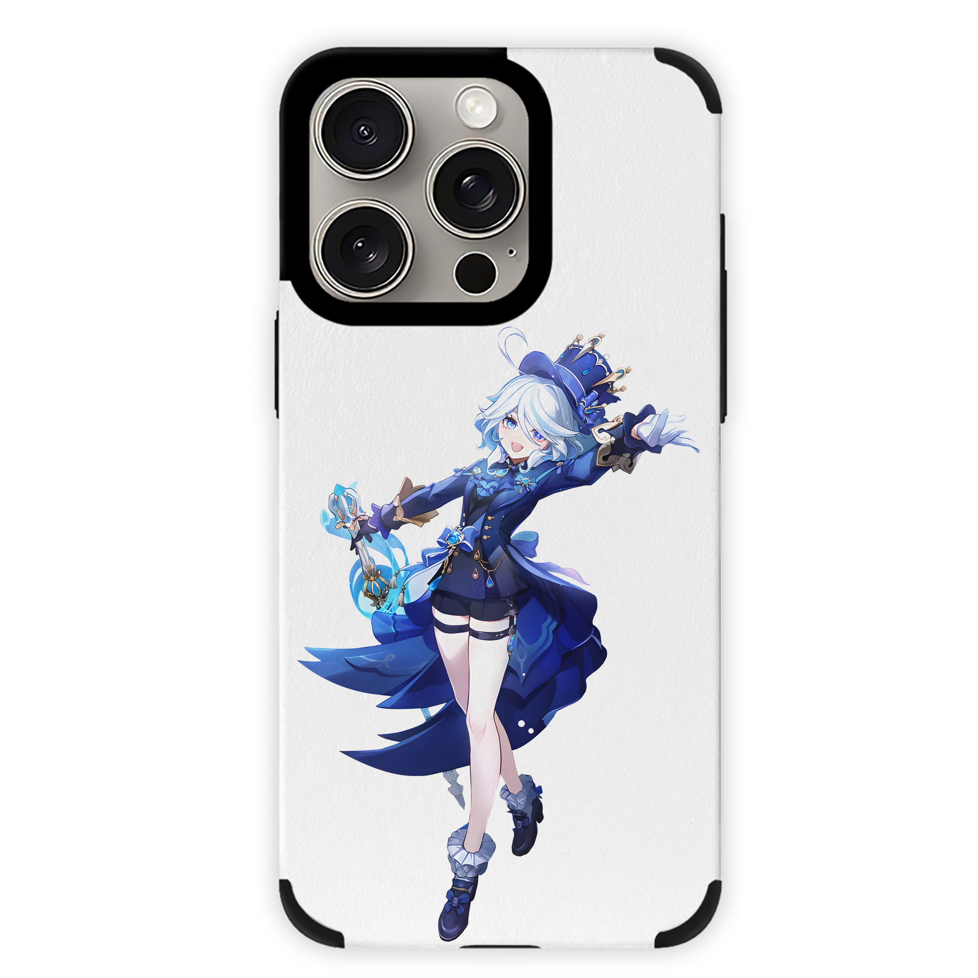 げんし神 フリーナ genshin Furina 【iPhone15ProMax対応】 PUレザー スマホケース 耐衝撃＆黄変防止