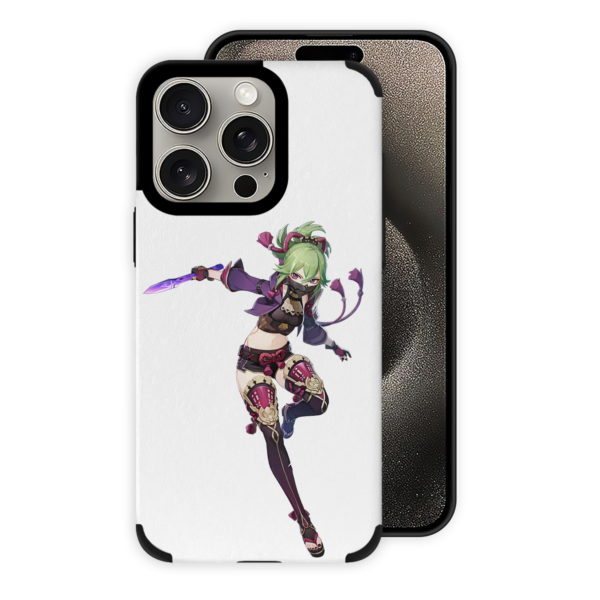 げんし神  久岐忍 くき しのぶ genshin Kuki Shinobu 【iPhone15ProMax対応】 PUレザー スマホケース 耐衝撃＆黄変防止