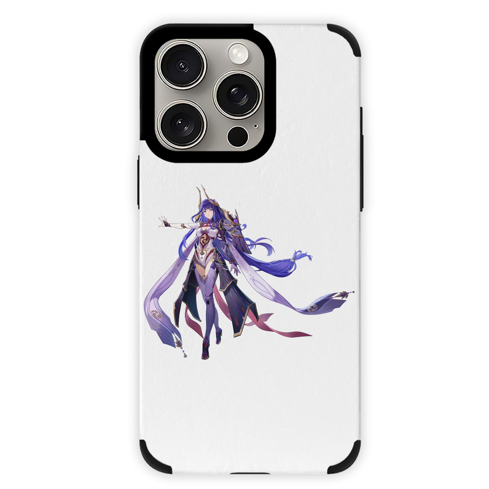 げんし神 雷電将軍 らいでんしょうぐん genshin Raiden Shogun 【iPhone15ProMax対応】 PUレザー スマホケース 耐衝撃＆黄変防止