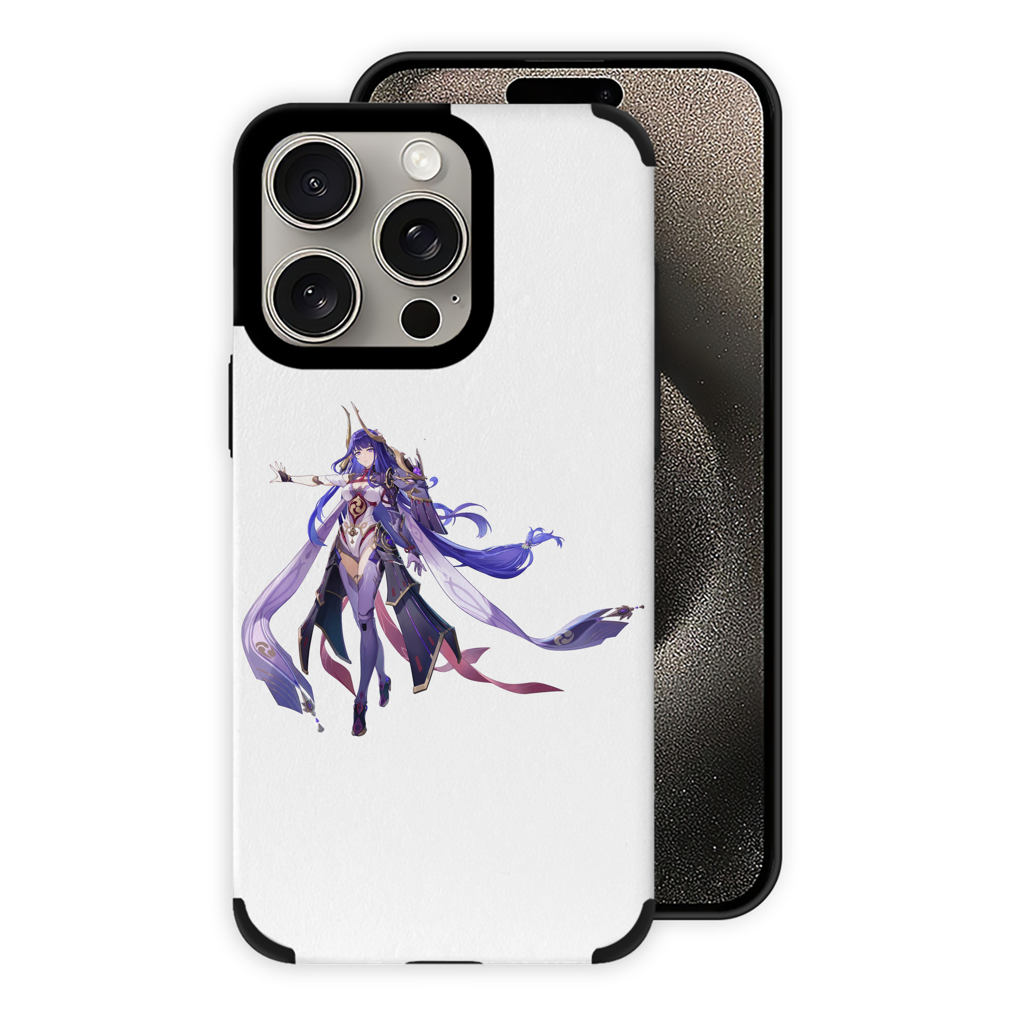 げんし神 雷電将軍 らいでんしょうぐん genshin Raiden Shogun 【iPhone15ProMax対応】 PUレザー スマホケース 耐衝撃＆黄変防止