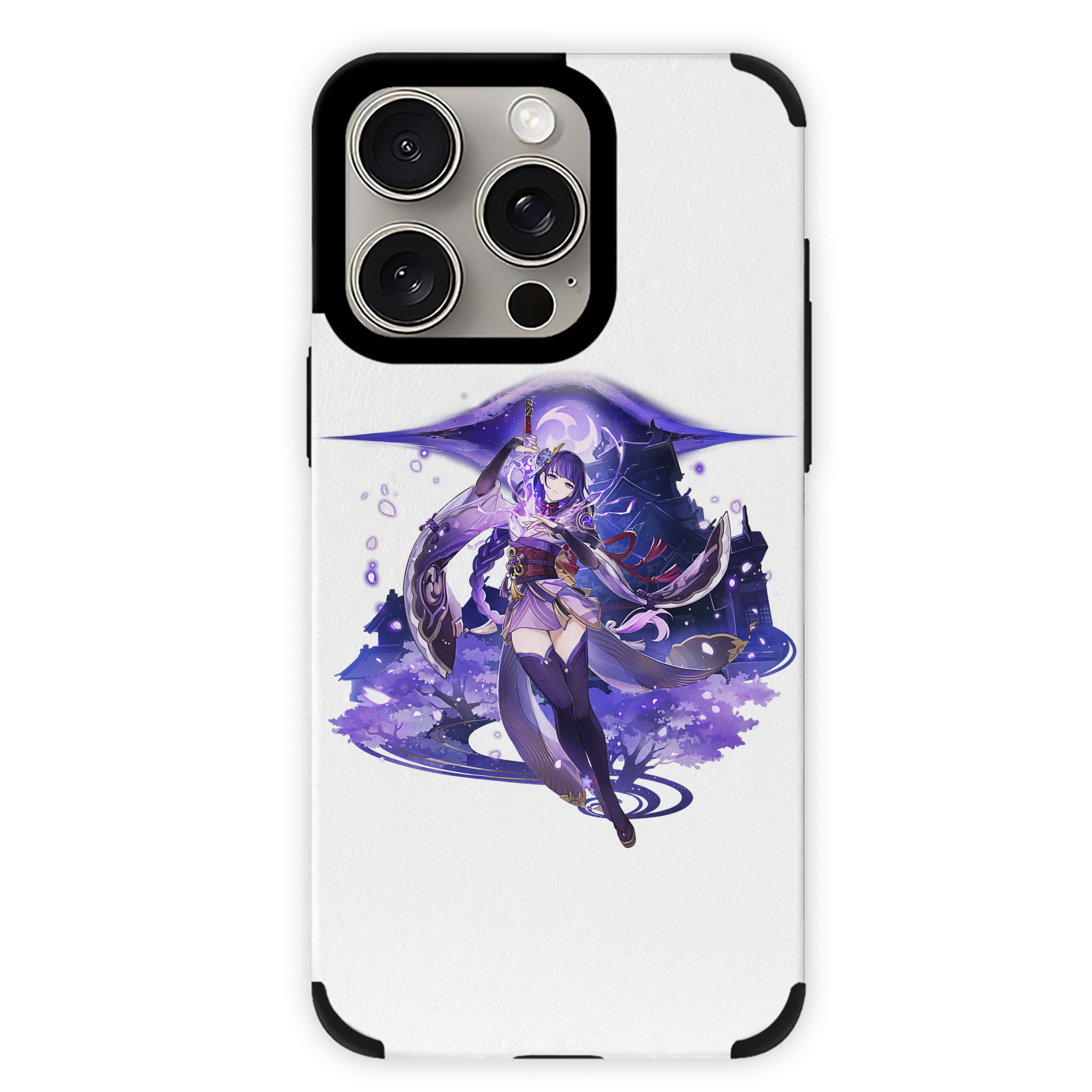 げんし神 雷電将軍 らいでんしょうぐん genshin Raiden Shogun 【iPhone15ProMax対応】 PUレザー スマホケース 耐衝撃＆黄変防止