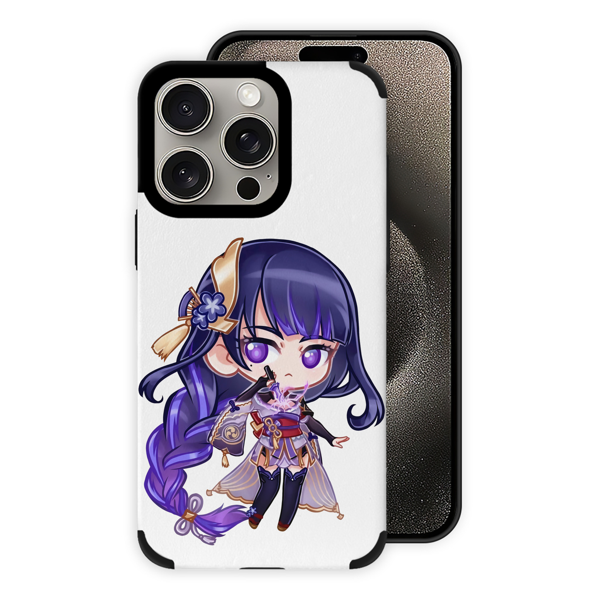 げんし神 雷電将軍 らいでんしょうぐん genshin Raiden Shogun 【iPhone15ProMax対応】 PUレザー スマホケース 耐衝撃＆黄変防止