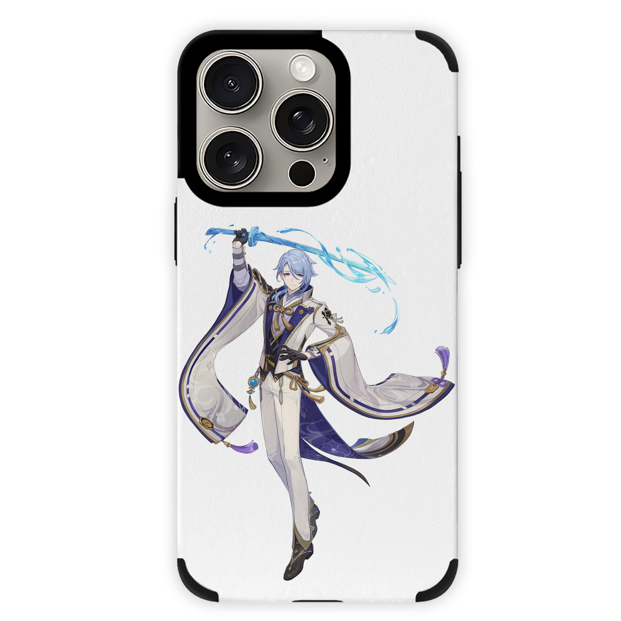 げんし神 神里綾人 かみさとあやと genshin Kamisato Ayato 【iPhone15ProMax対応】 PUレザー スマホケース 耐衝撃＆黄変防止
